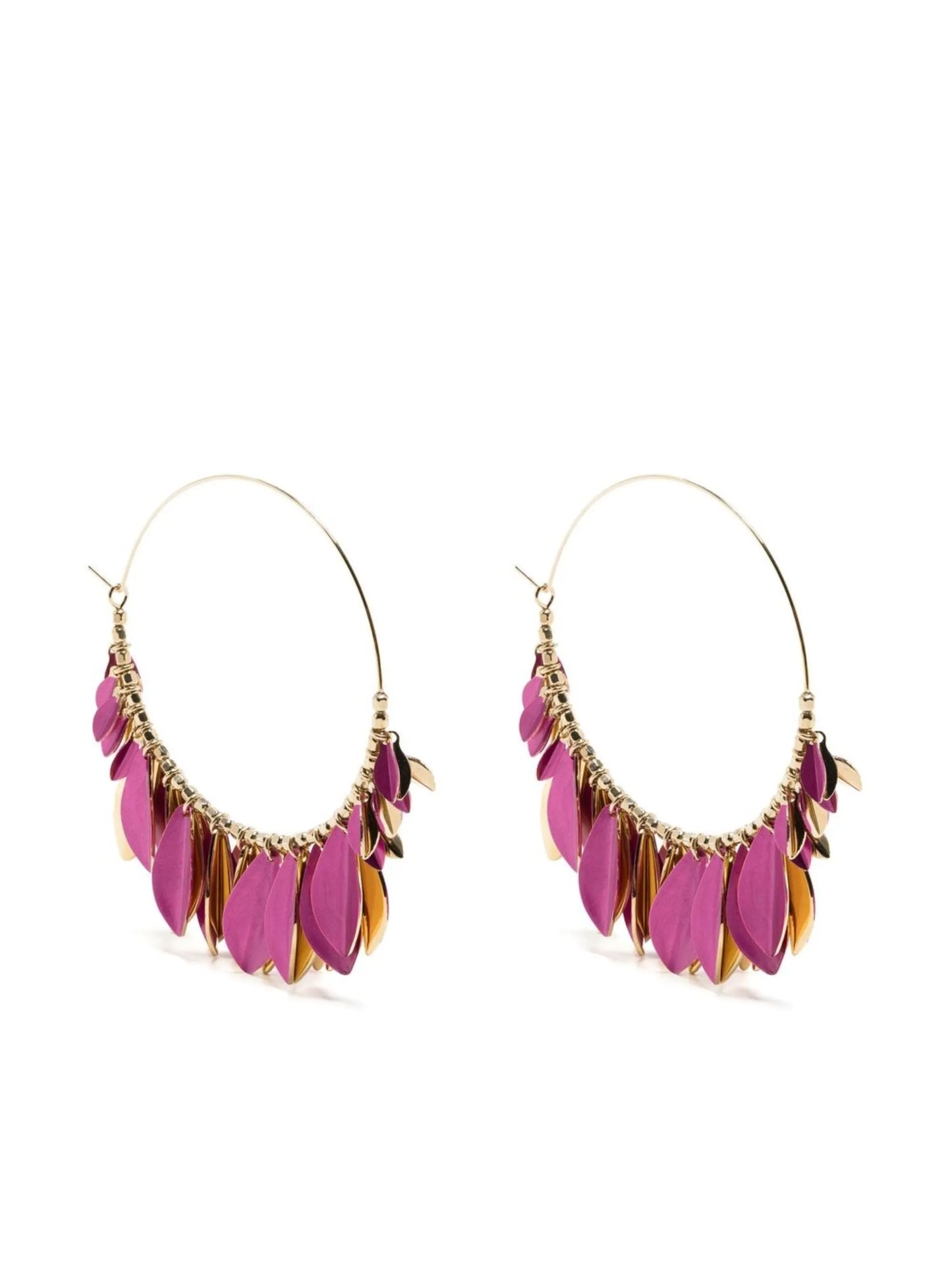 leaf hoop earrings