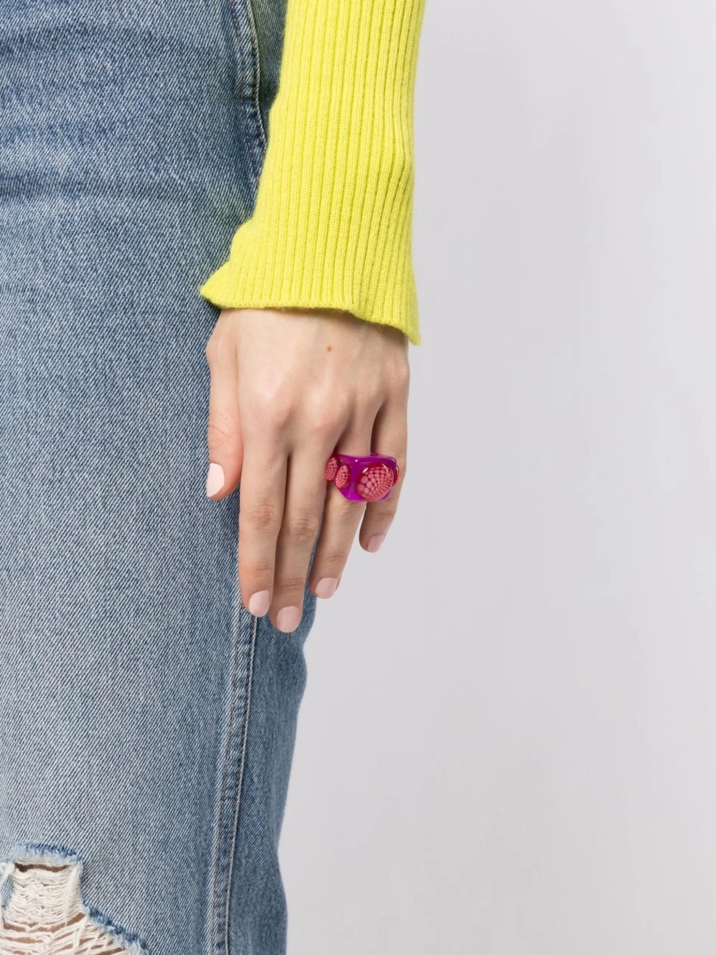 x La Manso square cocktail ring
