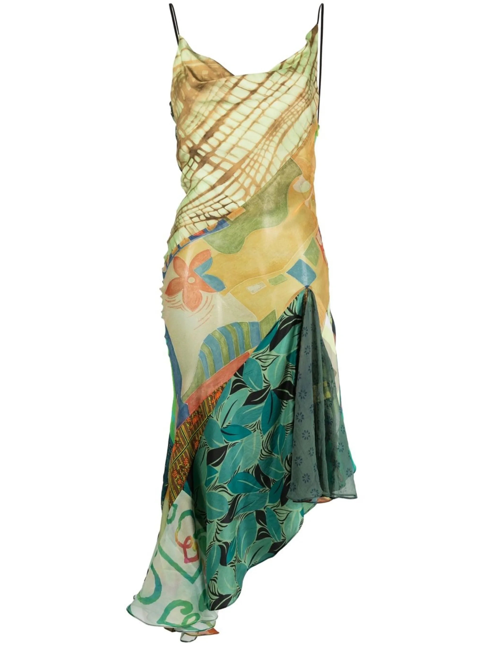 graphic-print asymmetric dress
