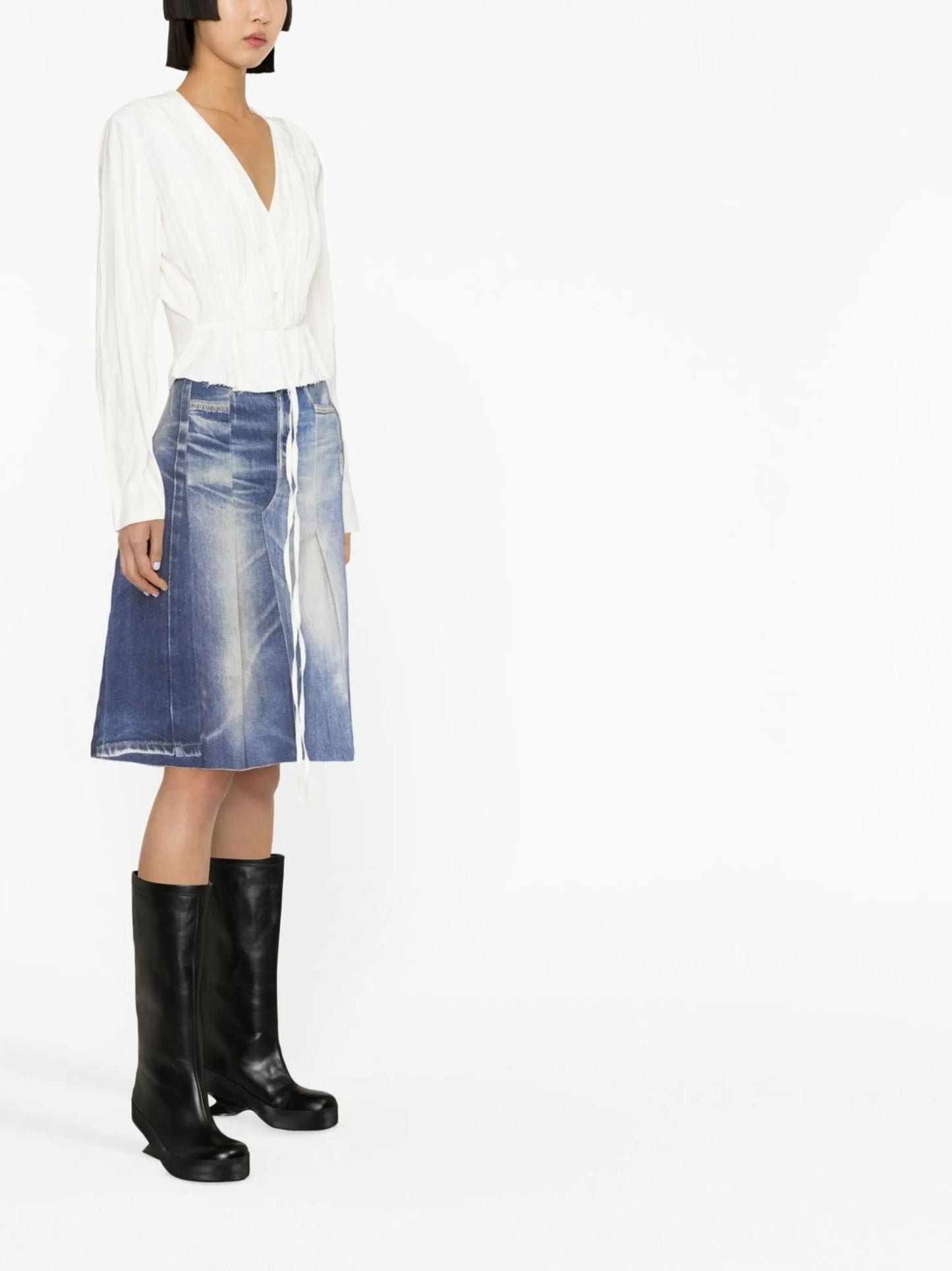 A-line denim skirt
