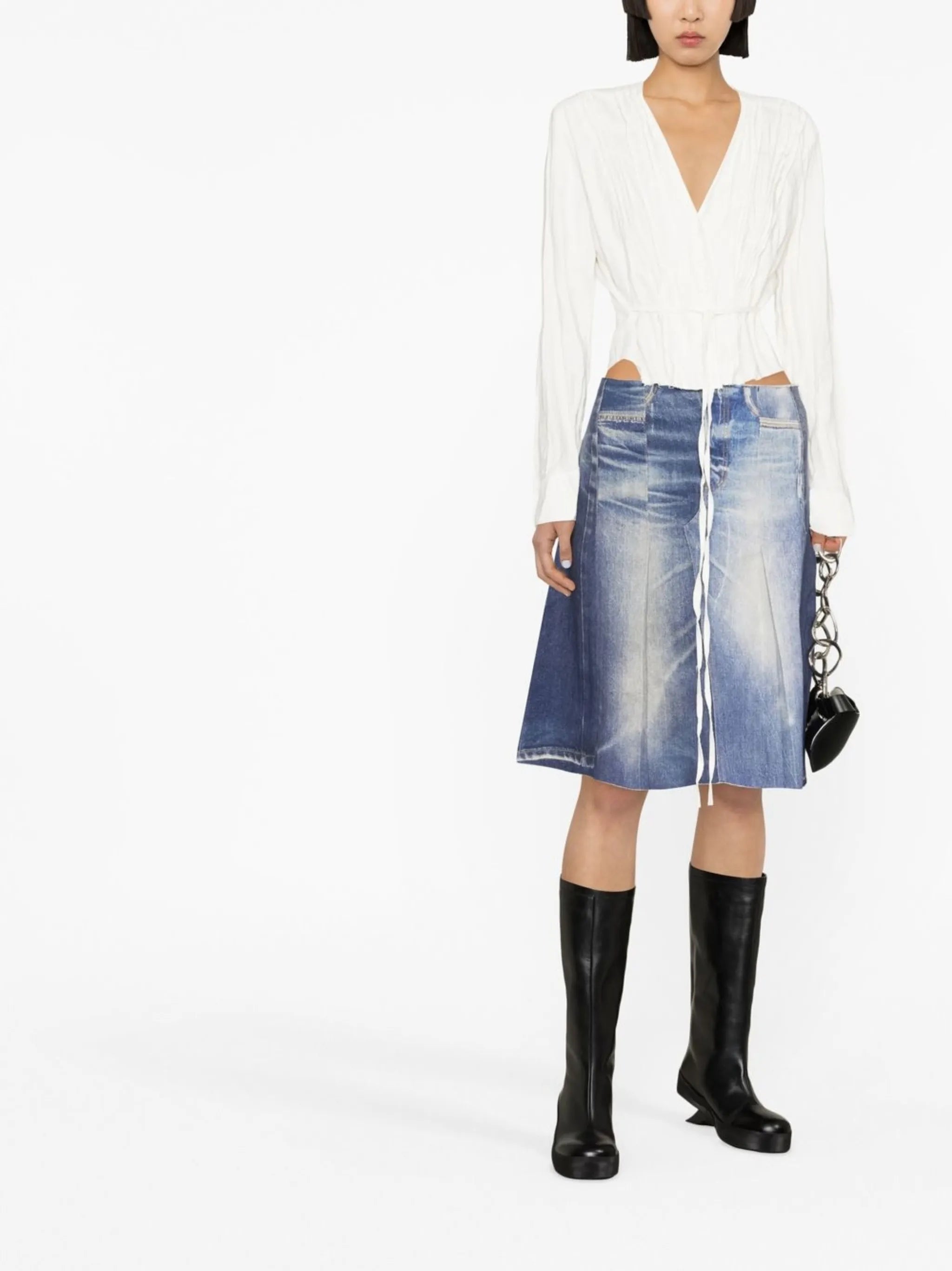 A-line denim skirt