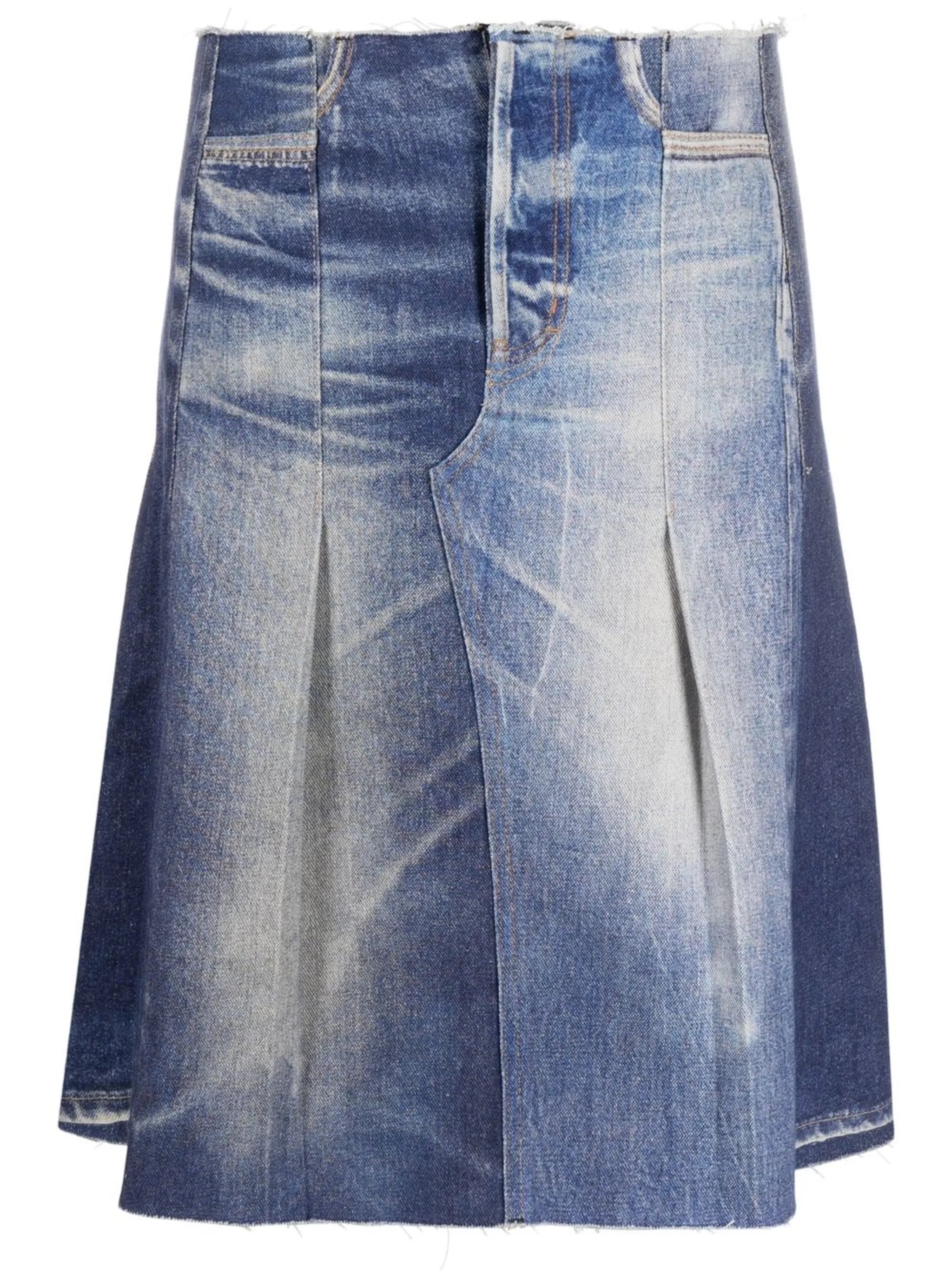 A-line denim skirt
