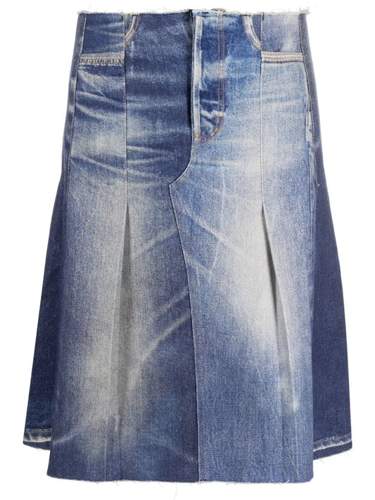 A-line denim skirt