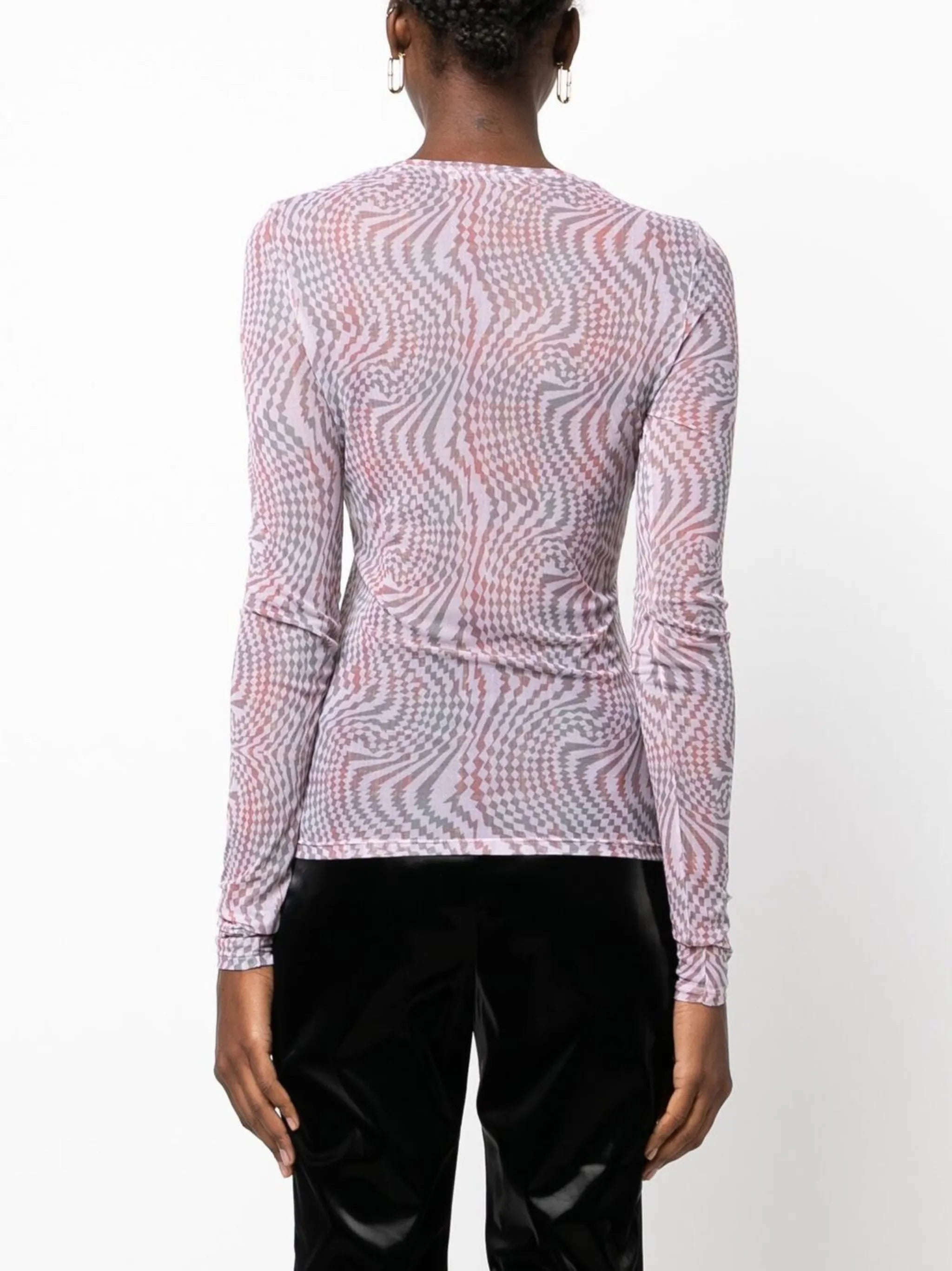 Hypnosis Tartan-print long-sleeve top