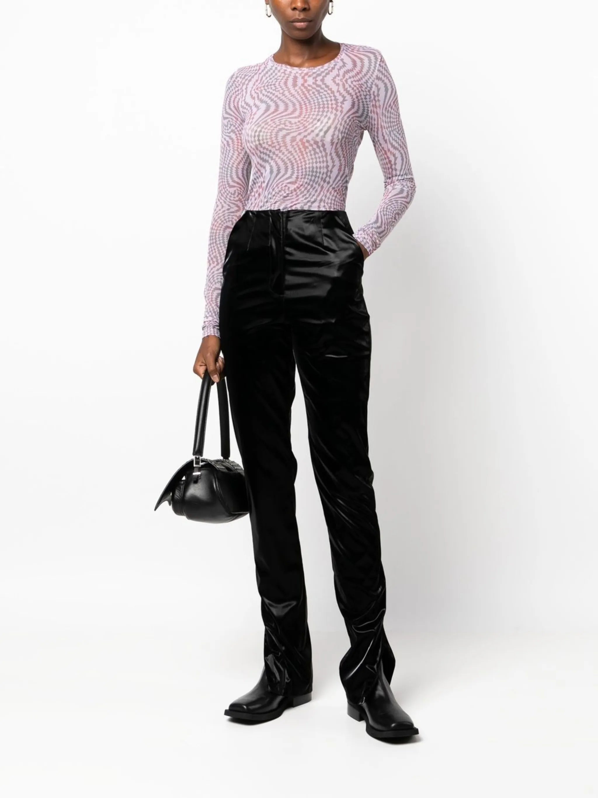 Hypnosis Tartan-print long-sleeve top