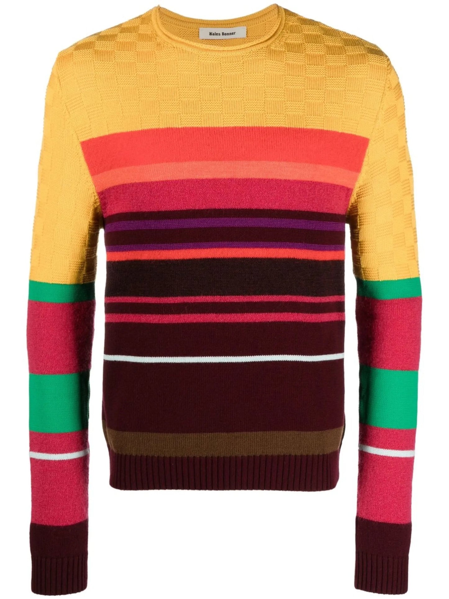 fine-knit striped jumper