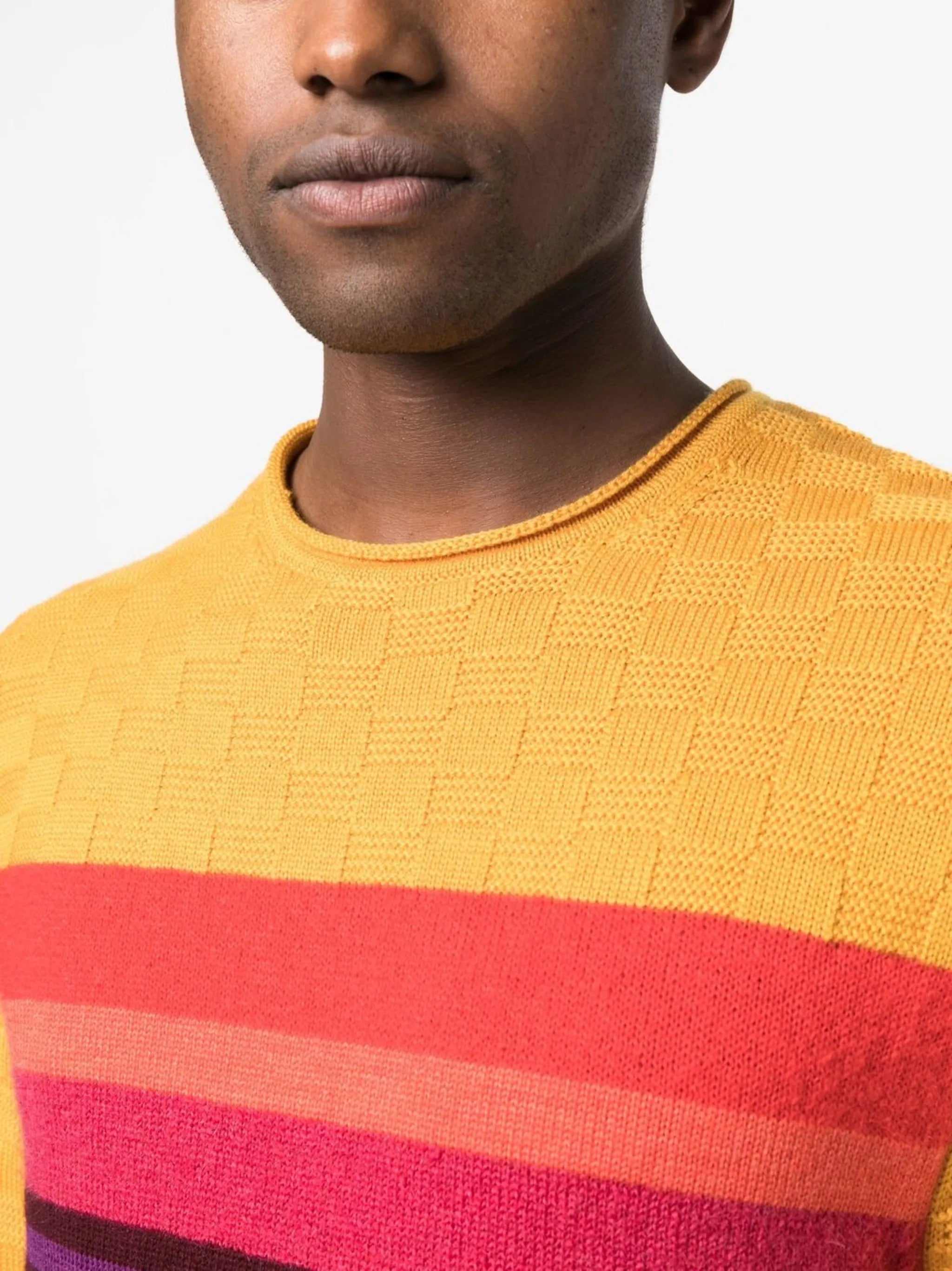 fine-knit striped jumper