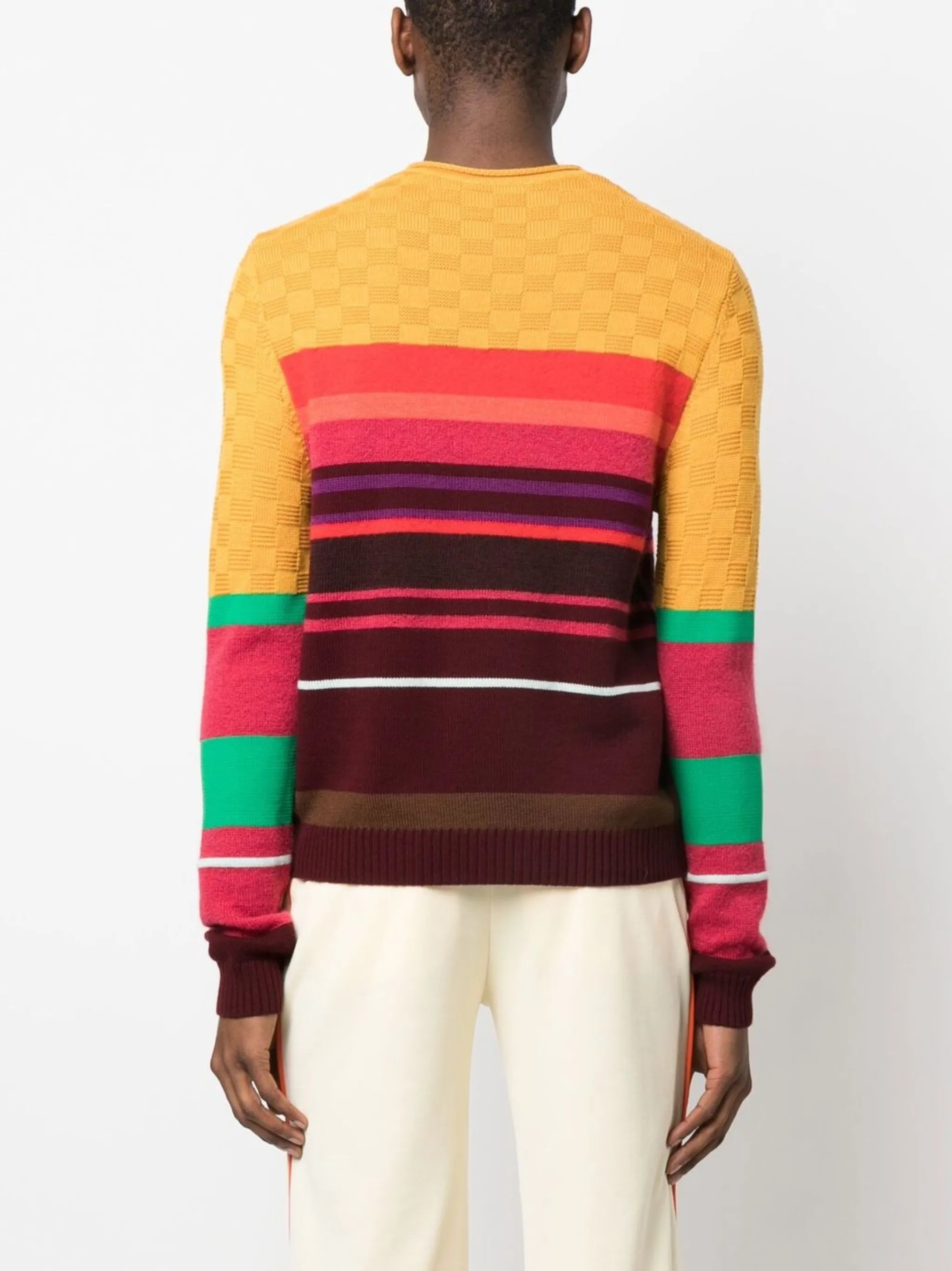 fine-knit striped jumper