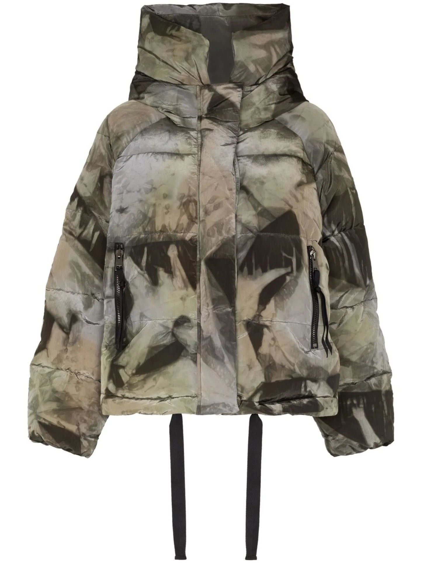 tie-dye print puffer jacket