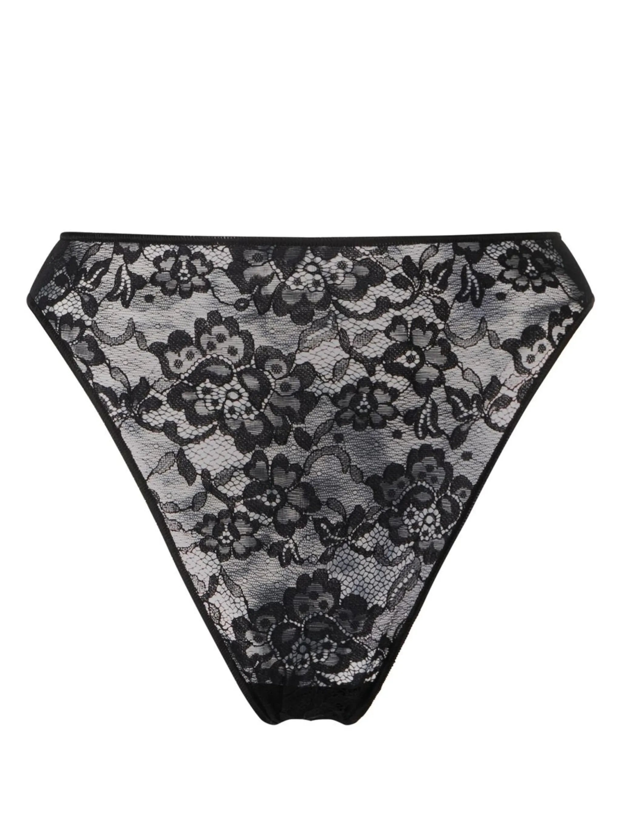 floral-lace high waisted briefs