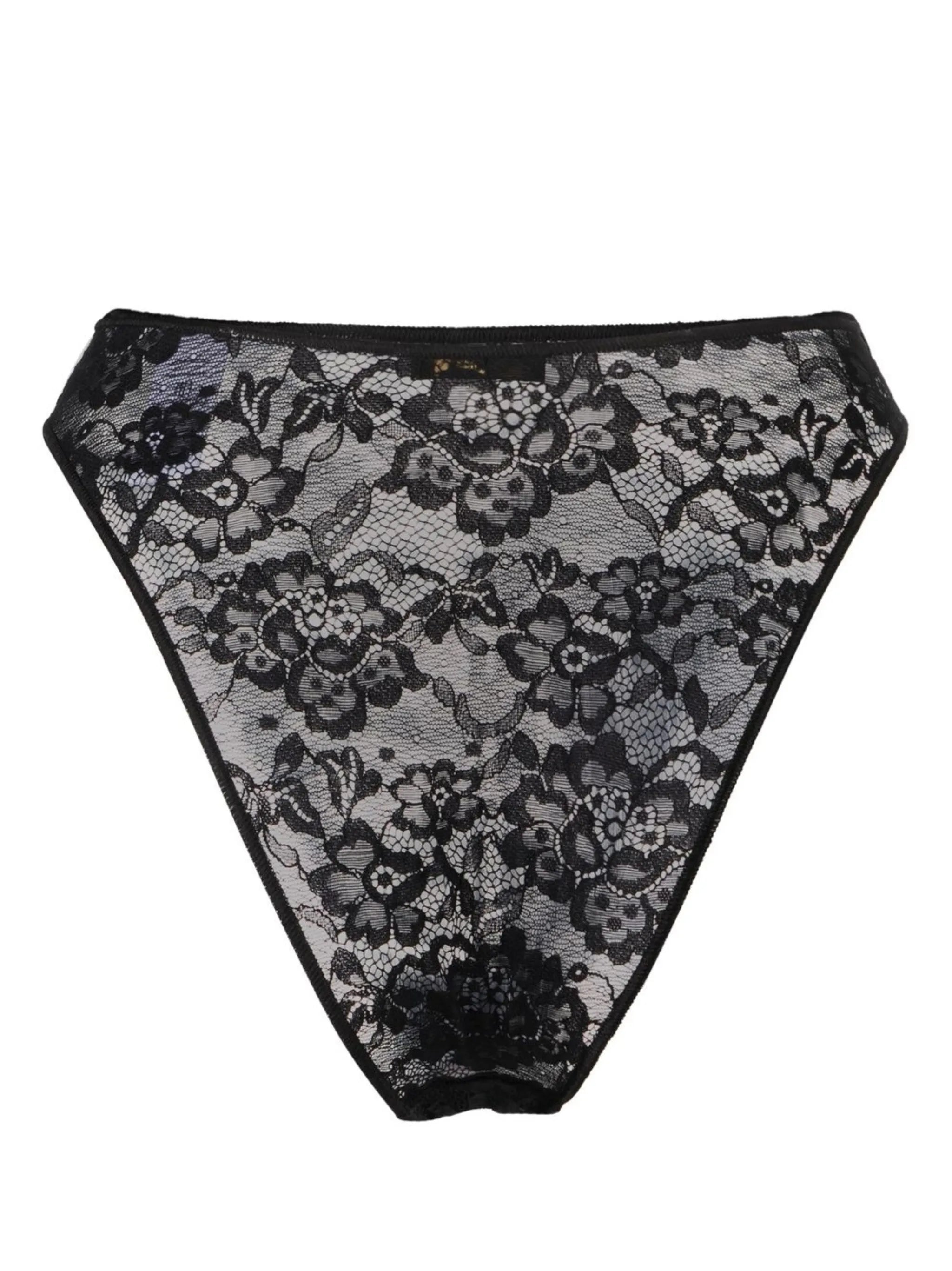 floral-lace high waisted briefs