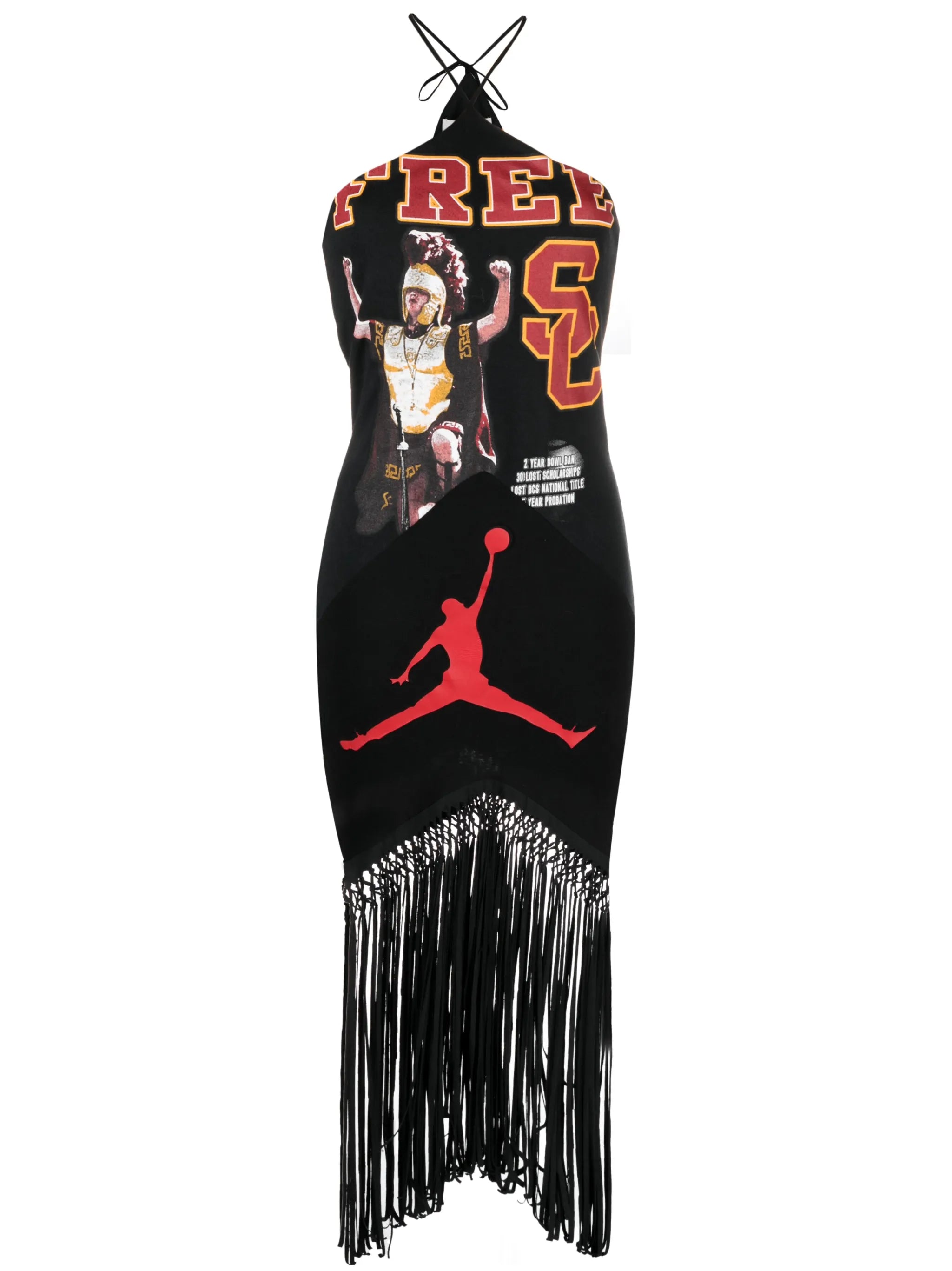 graphic-print halterneck dress