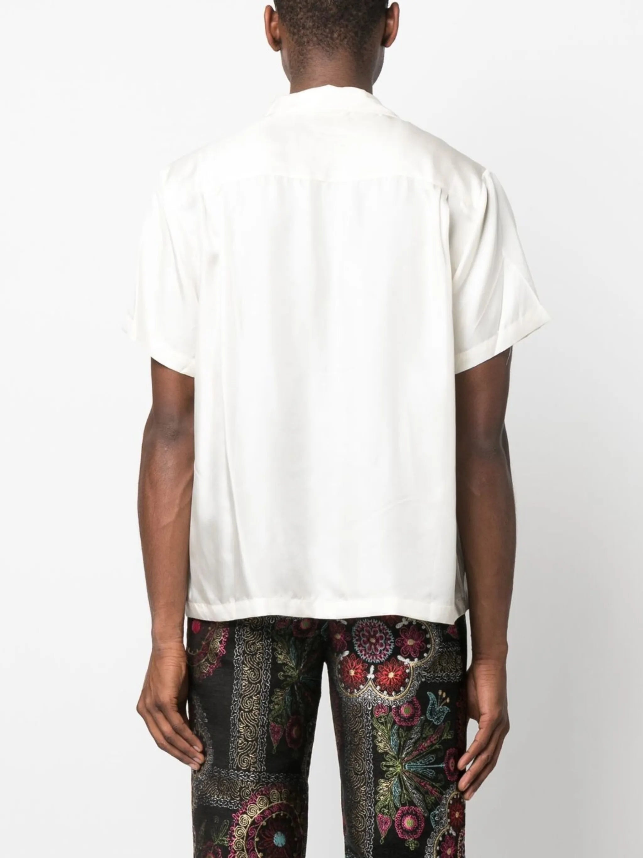 front-tie silk shirt
