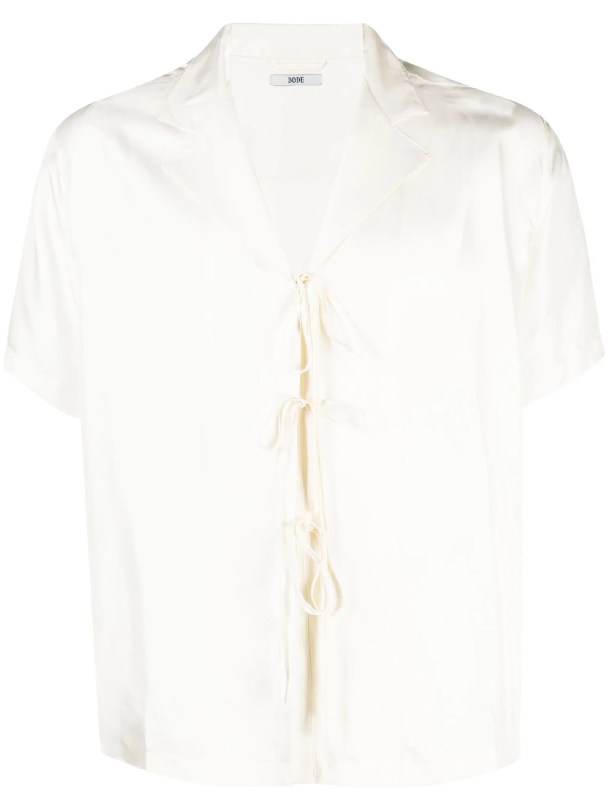 front-tie silk shirt