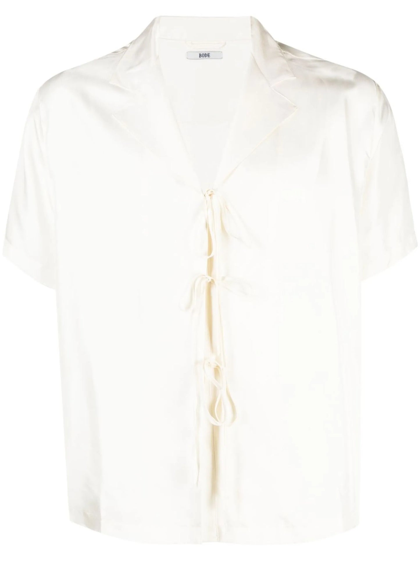 front-tie silk shirt