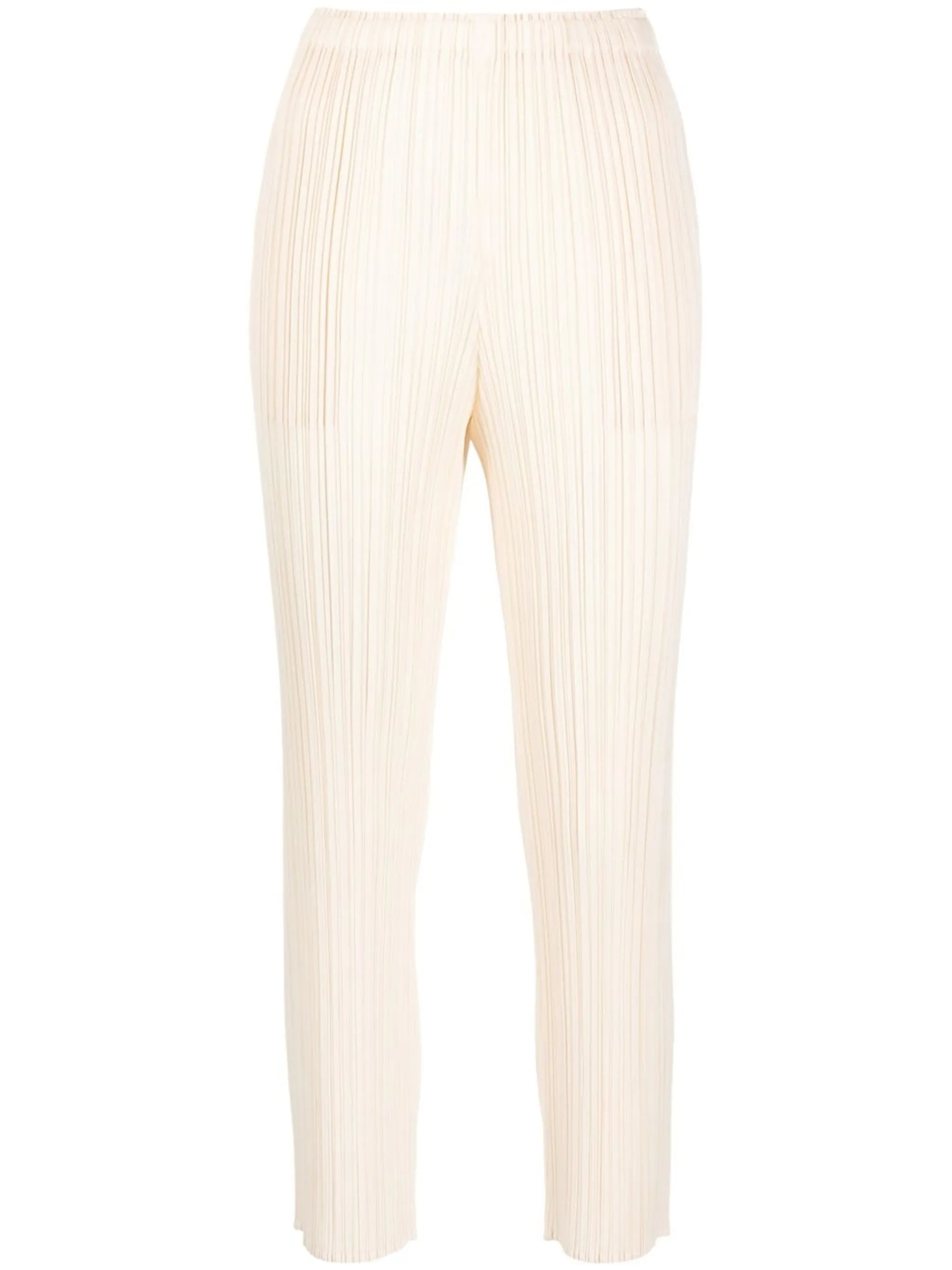 pleated cropped trousers