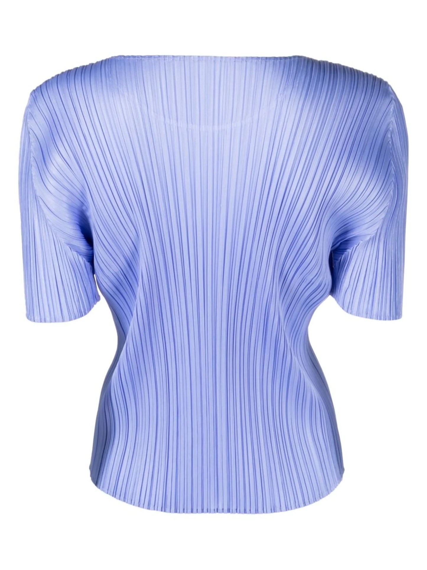 pleated round-neck T-shirt