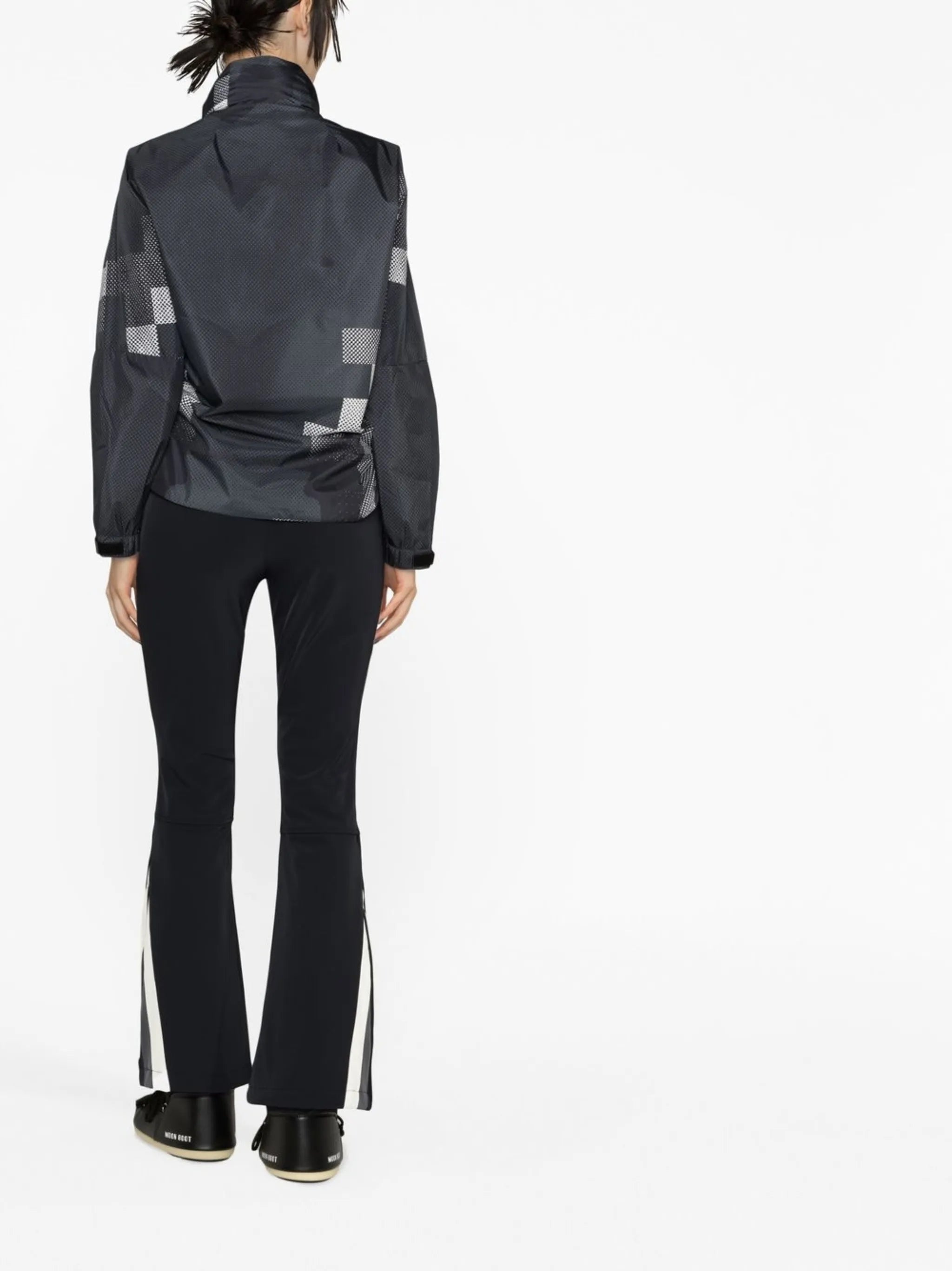 hooded printed ski jacket
