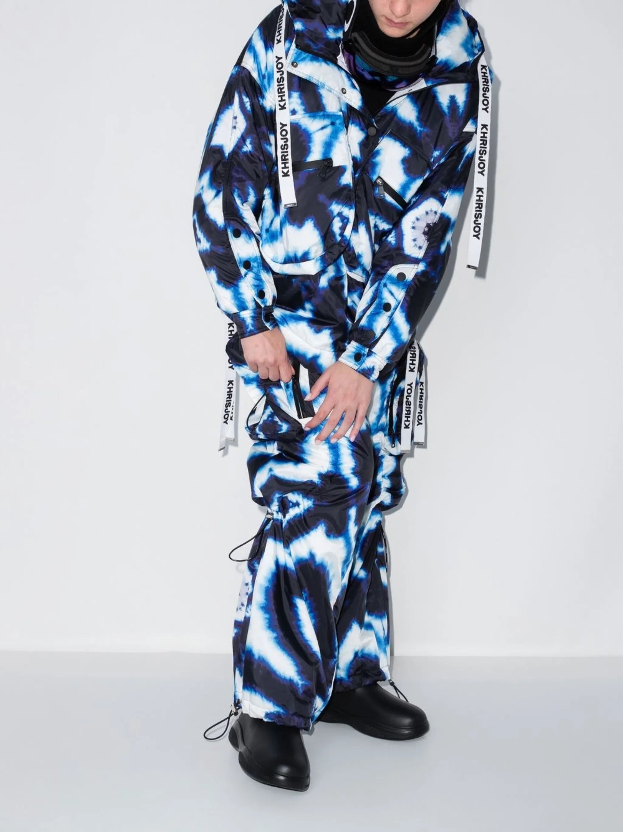 tie-dye wide-leg trousers