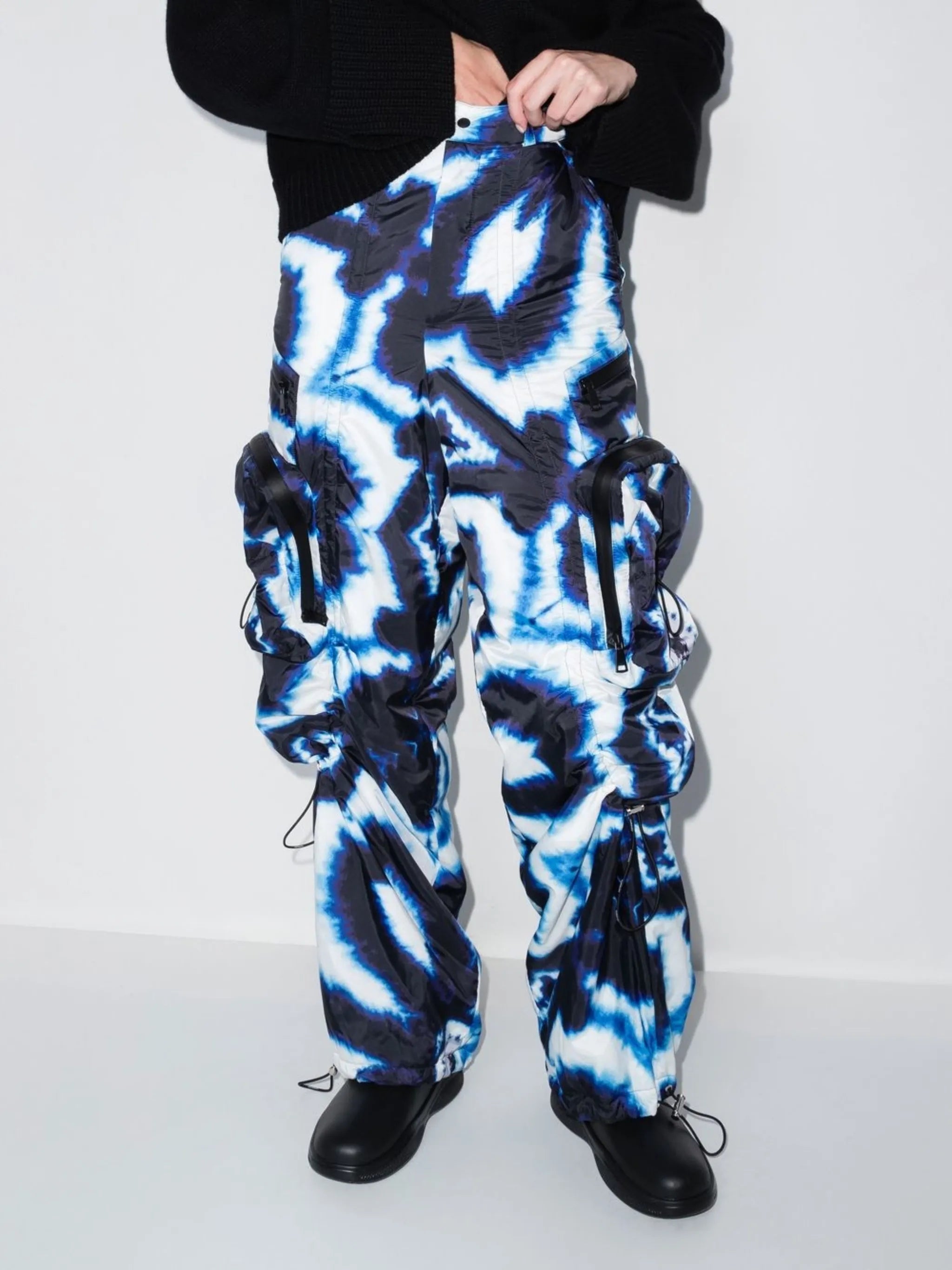 tie-dye wide-leg trousers