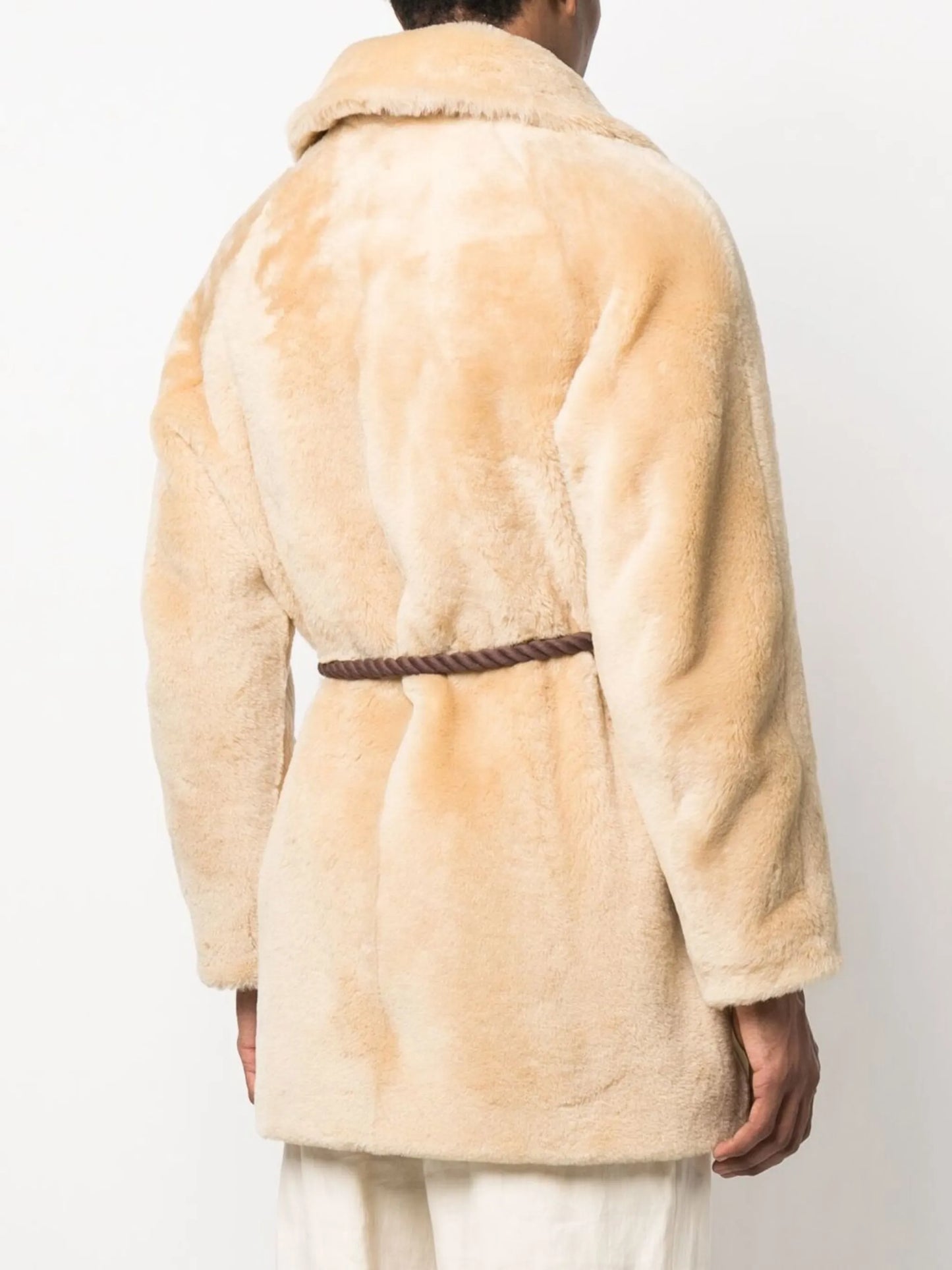 belted shearling coat