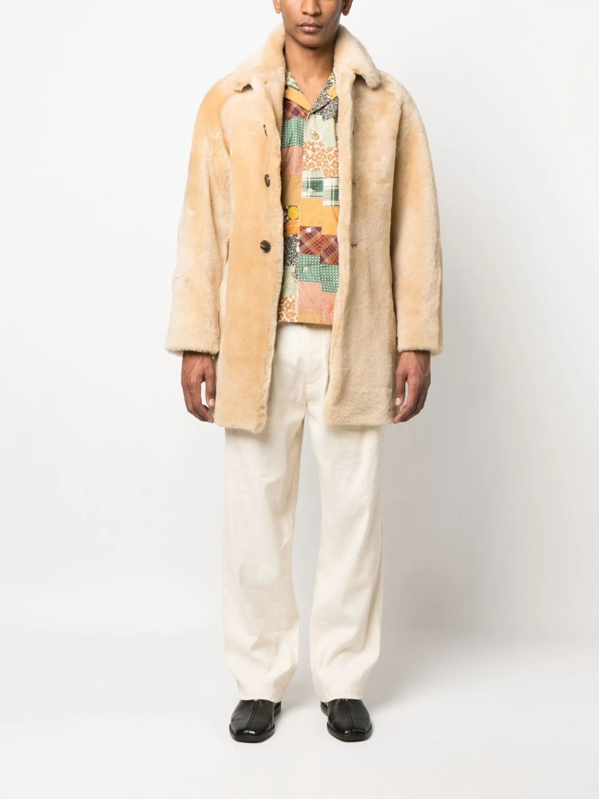 belted shearling coat