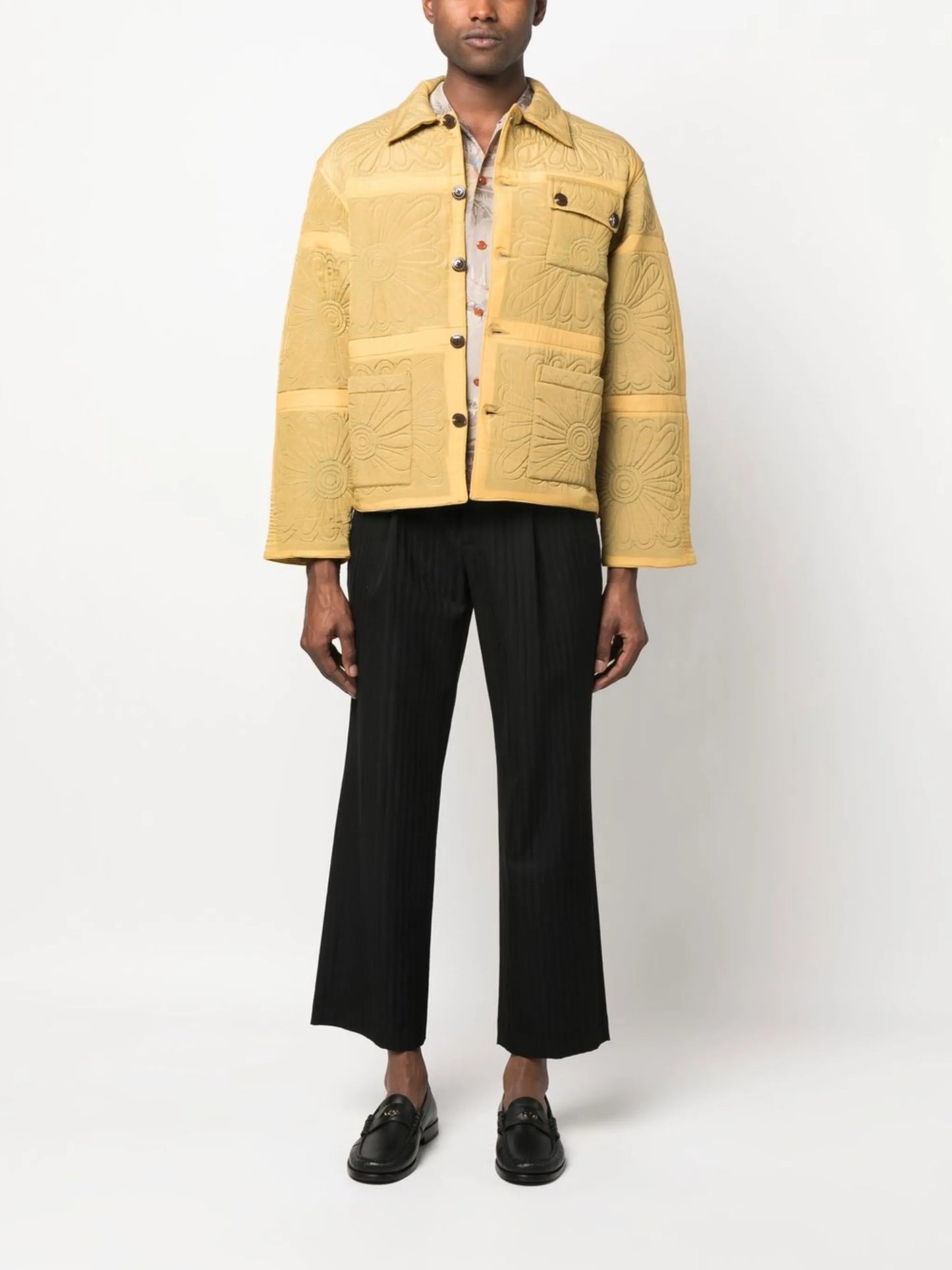 botanic shadow-quilt jacket