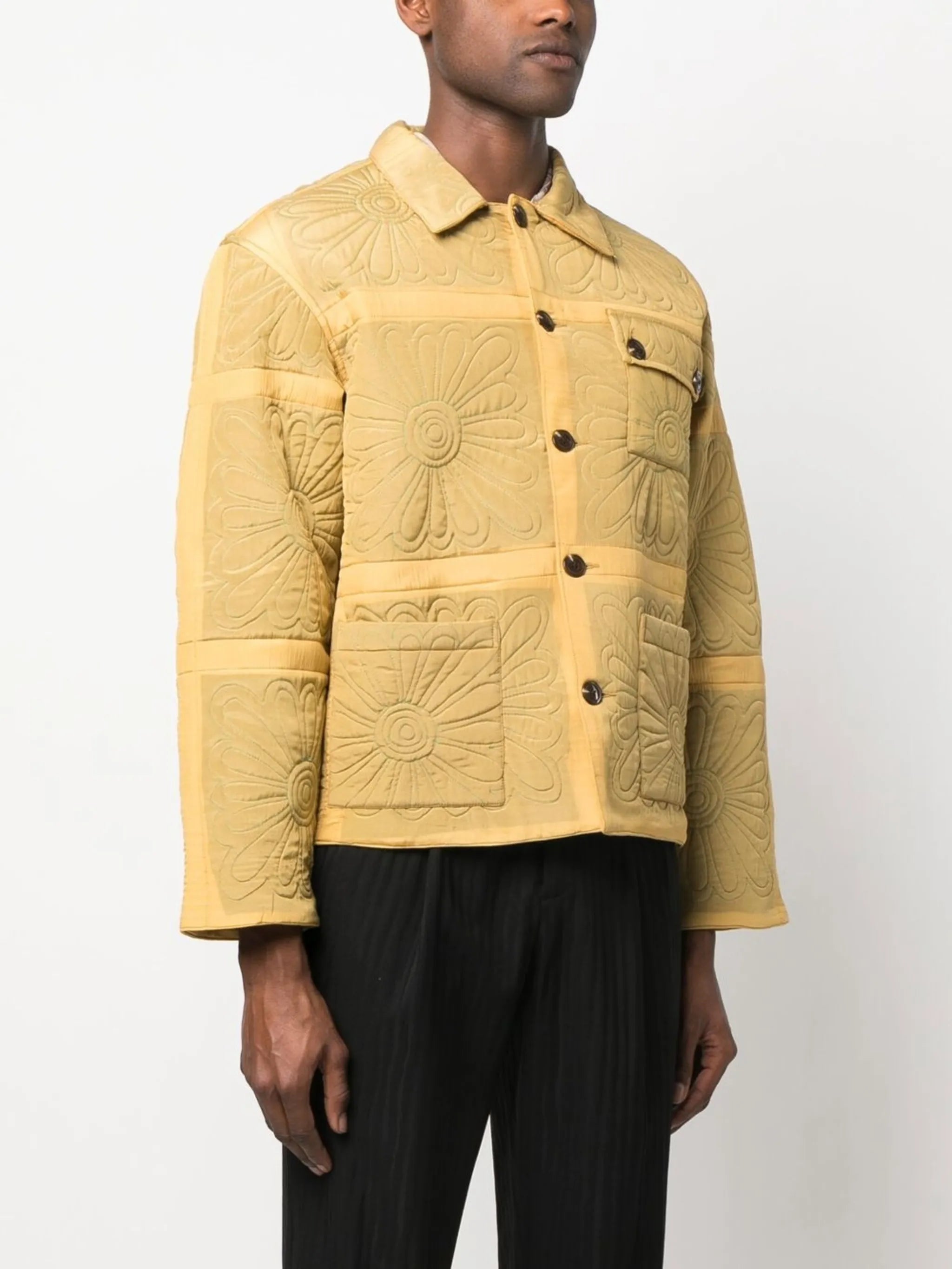 botanic shadow-quilt jacket