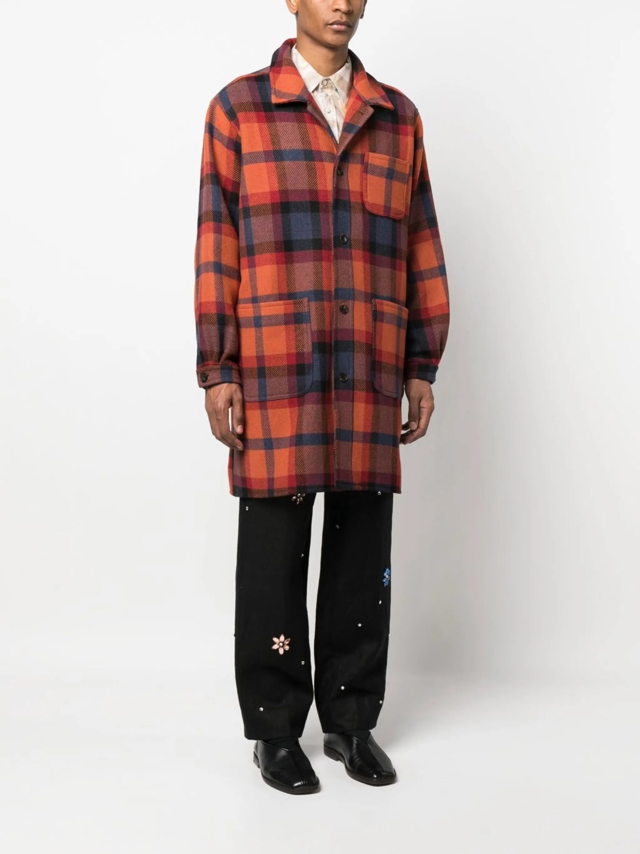 Clinton Street plaid-check coat