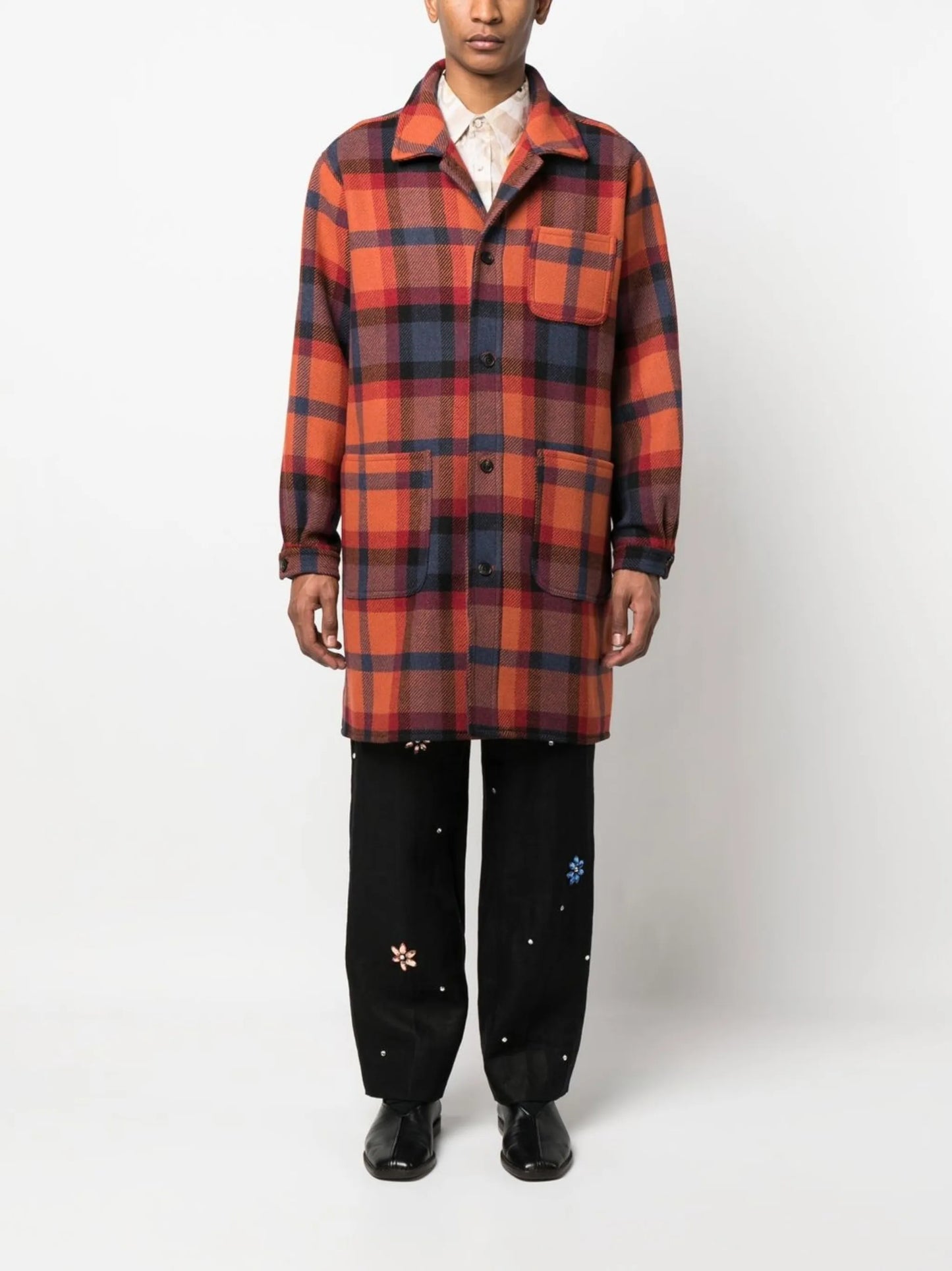 Clinton Street plaid-check coat