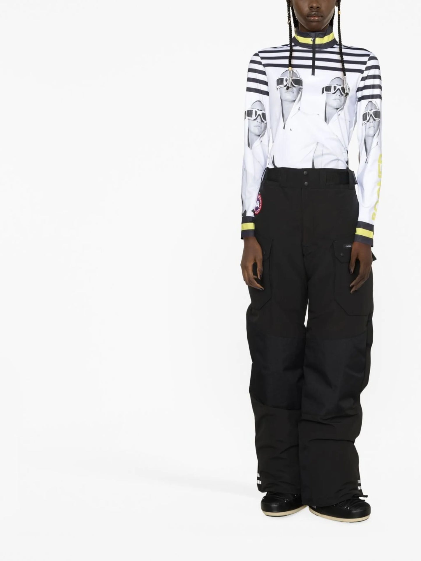 graphic-print long-sleeved top