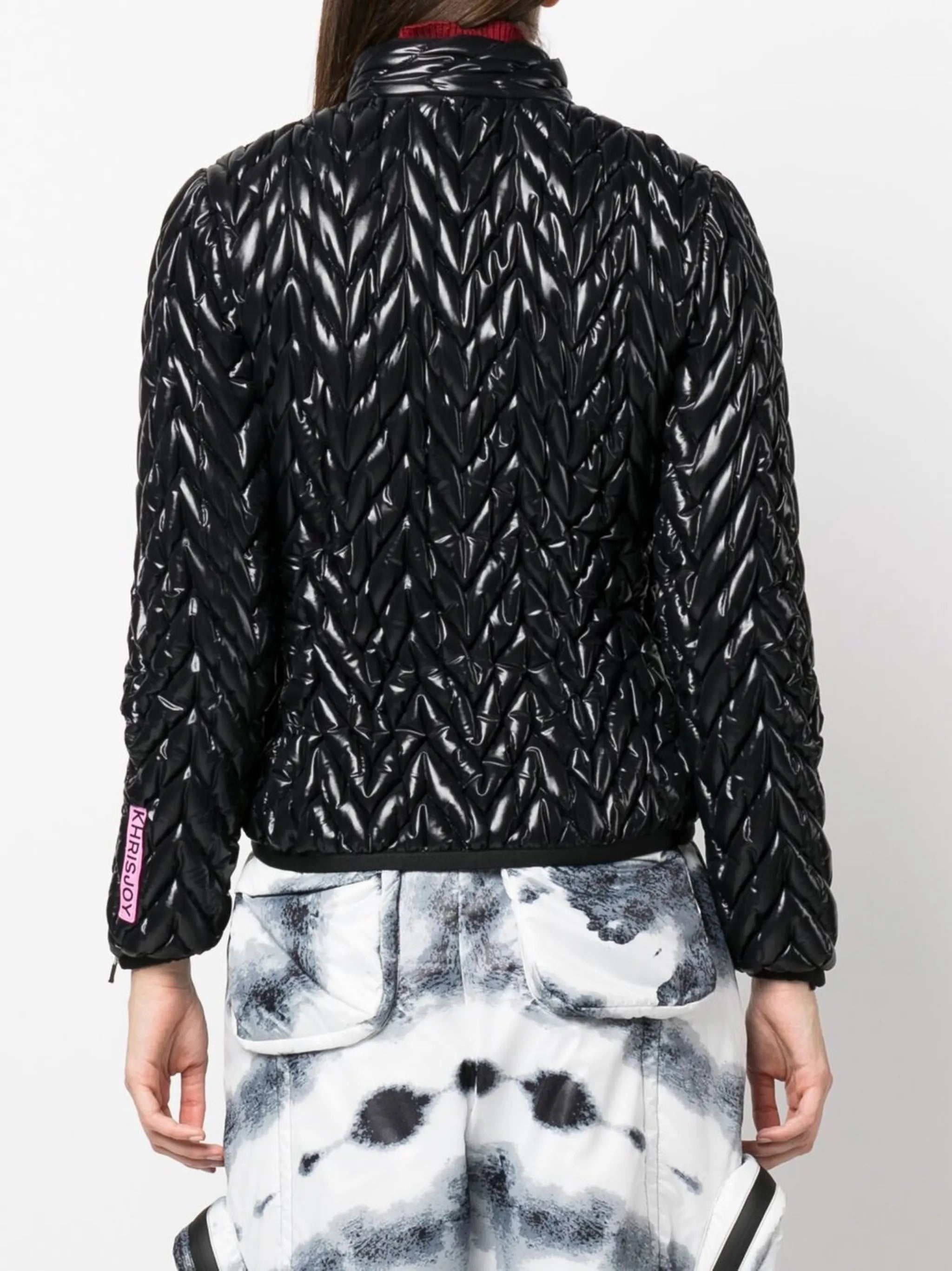 Chevron-quilted ski jacket