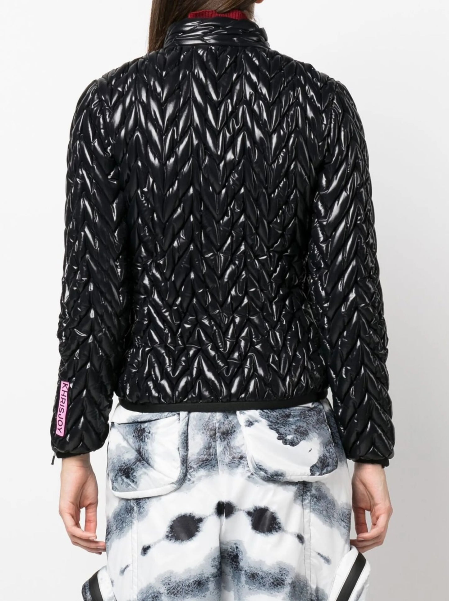 Chevron-quilted ski jacket
