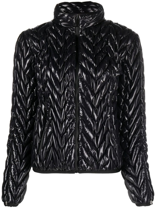 Chevron-quilted ski jacket