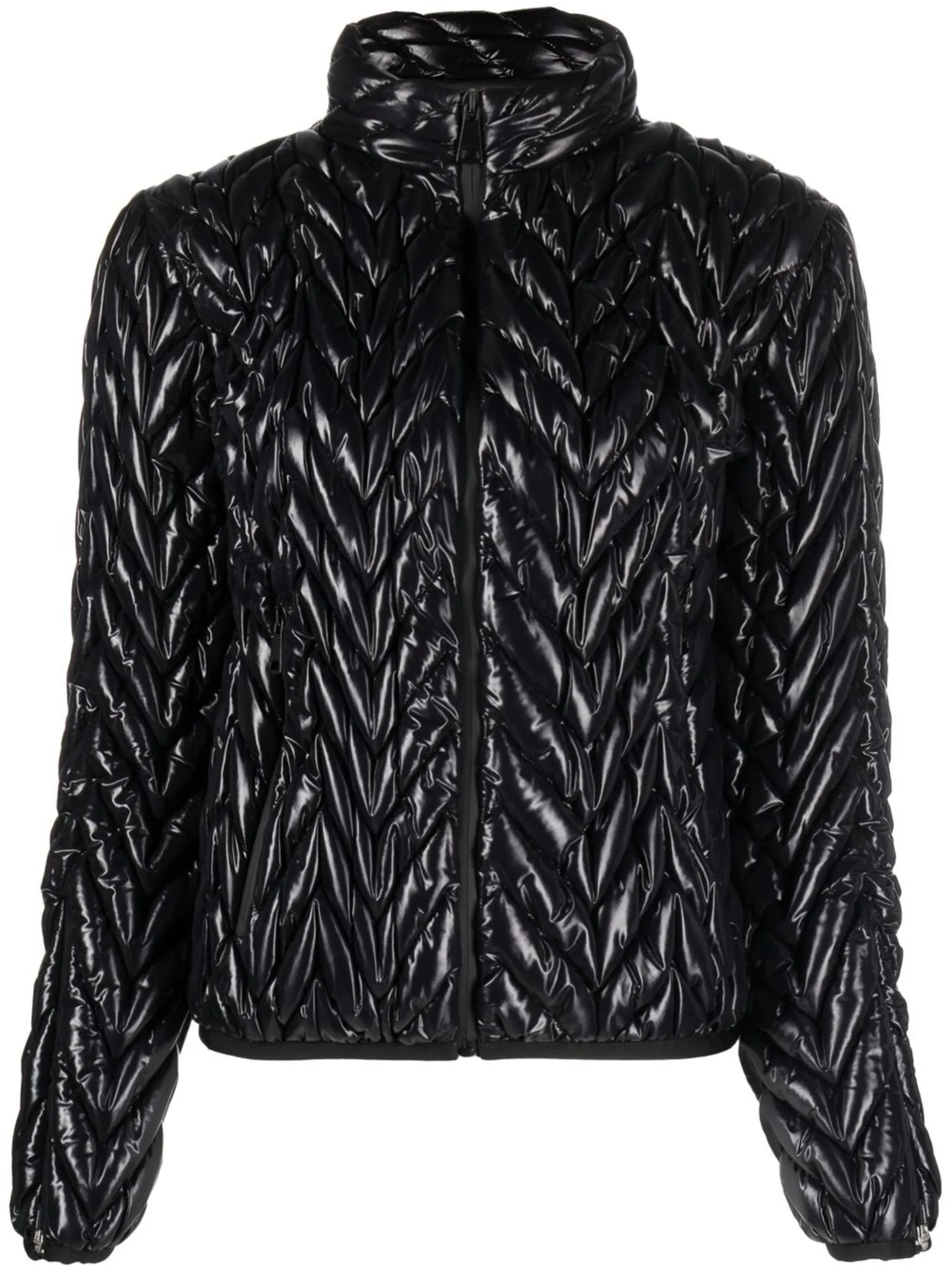 Chevron-quilted ski jacket