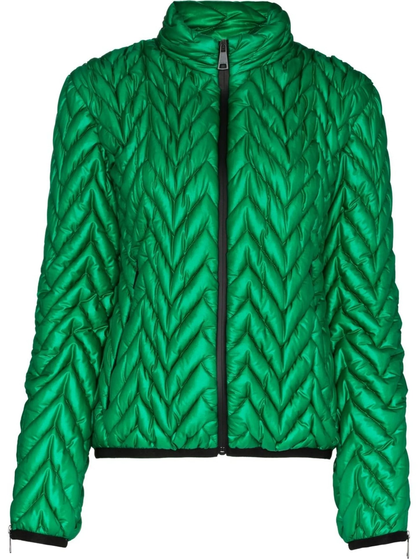 quilted zip-fastening jacket