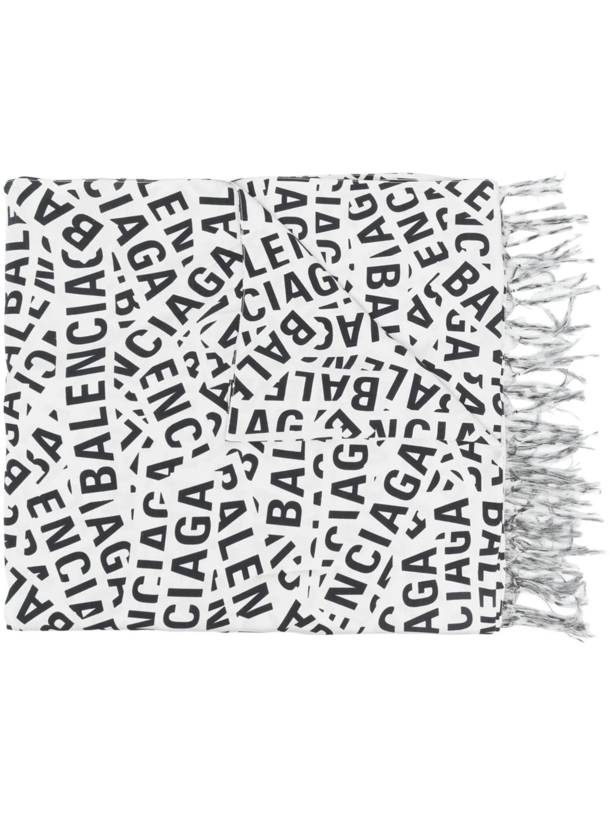 logo-print silk scarf