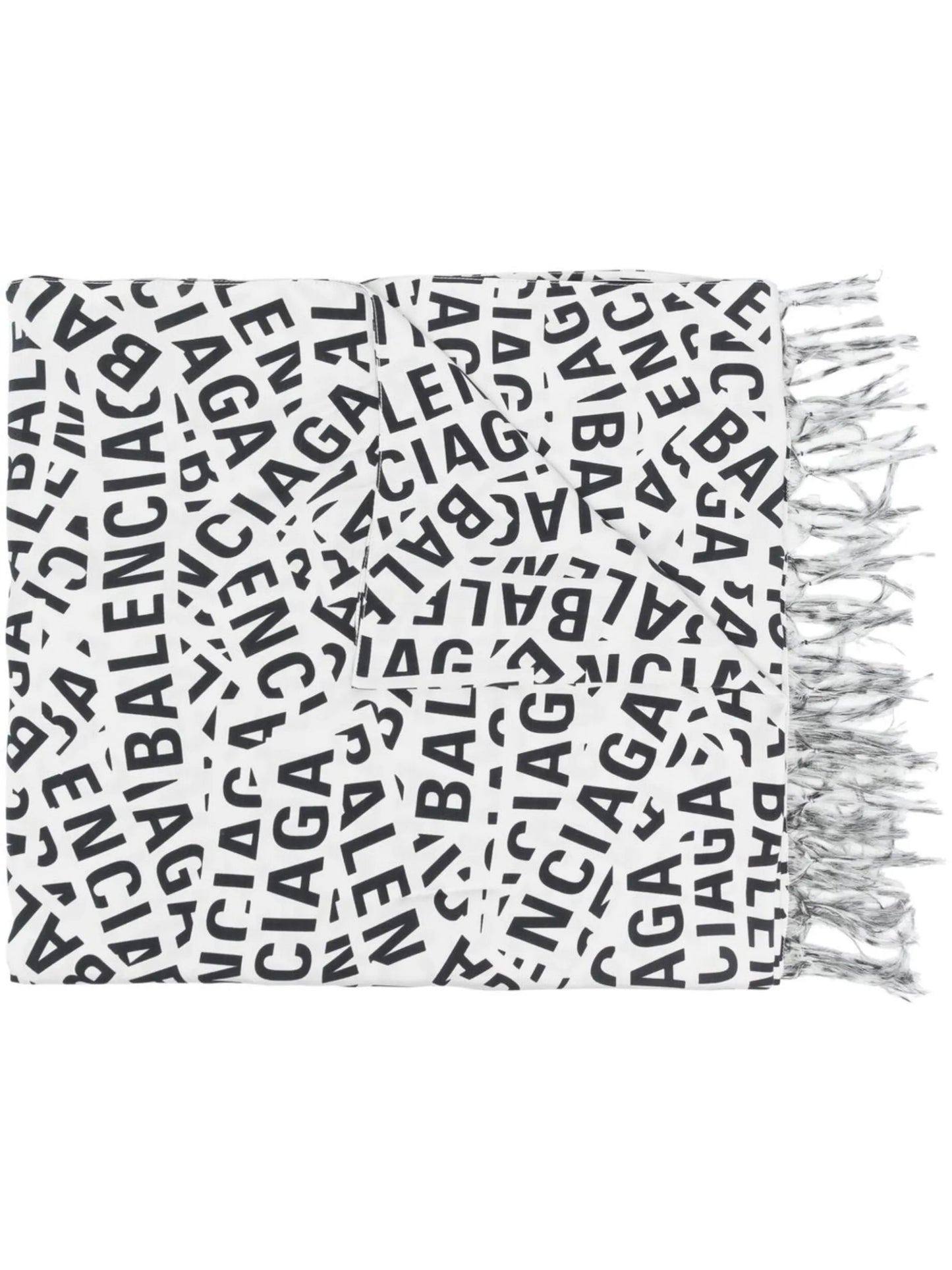 logo-print silk scarf