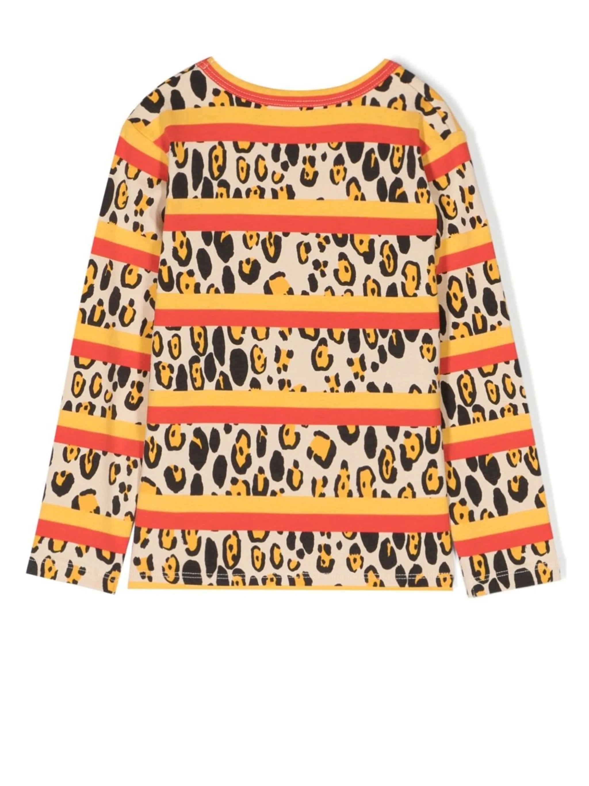 leopard-print striped top