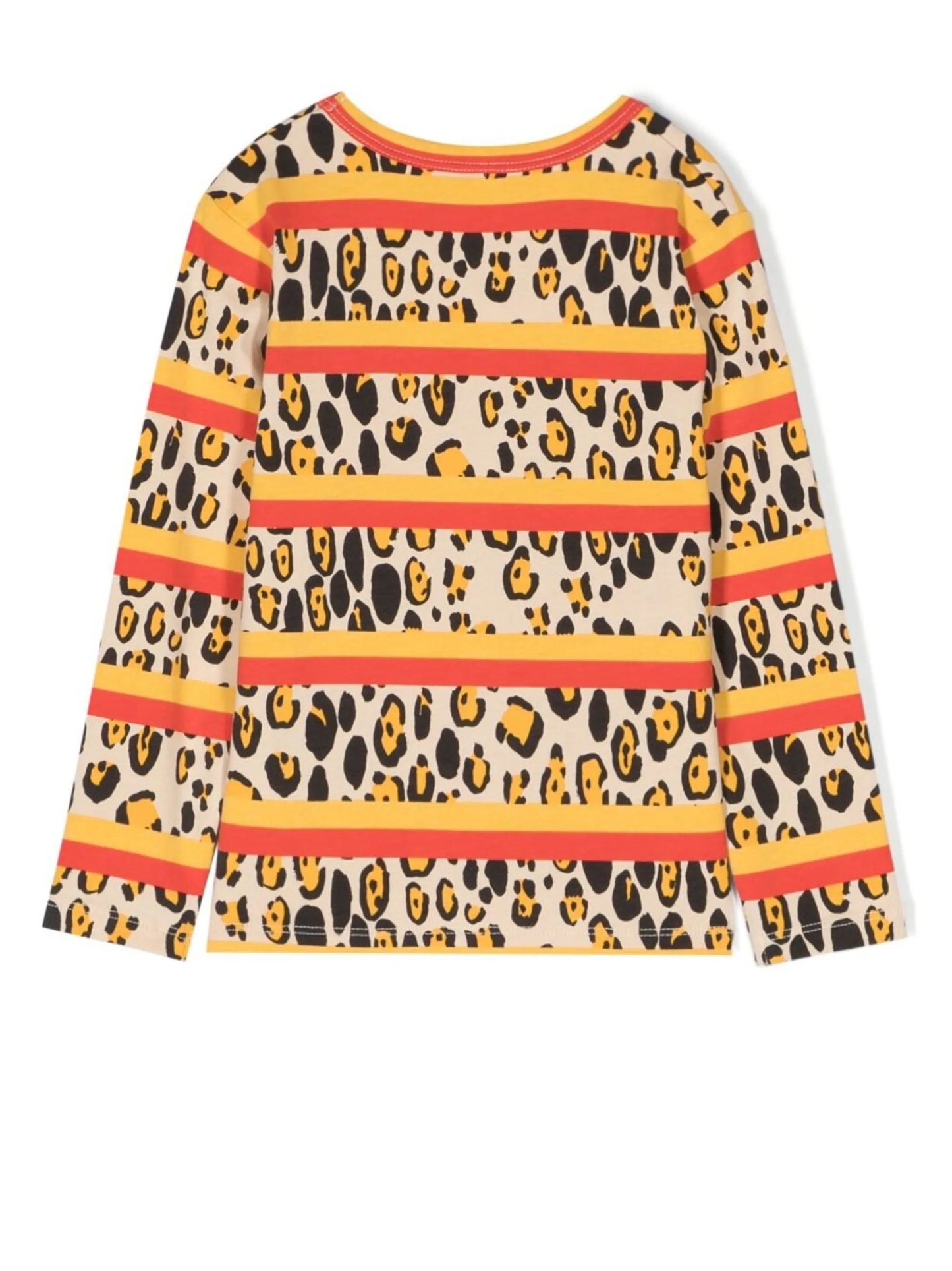 leopard-print striped top