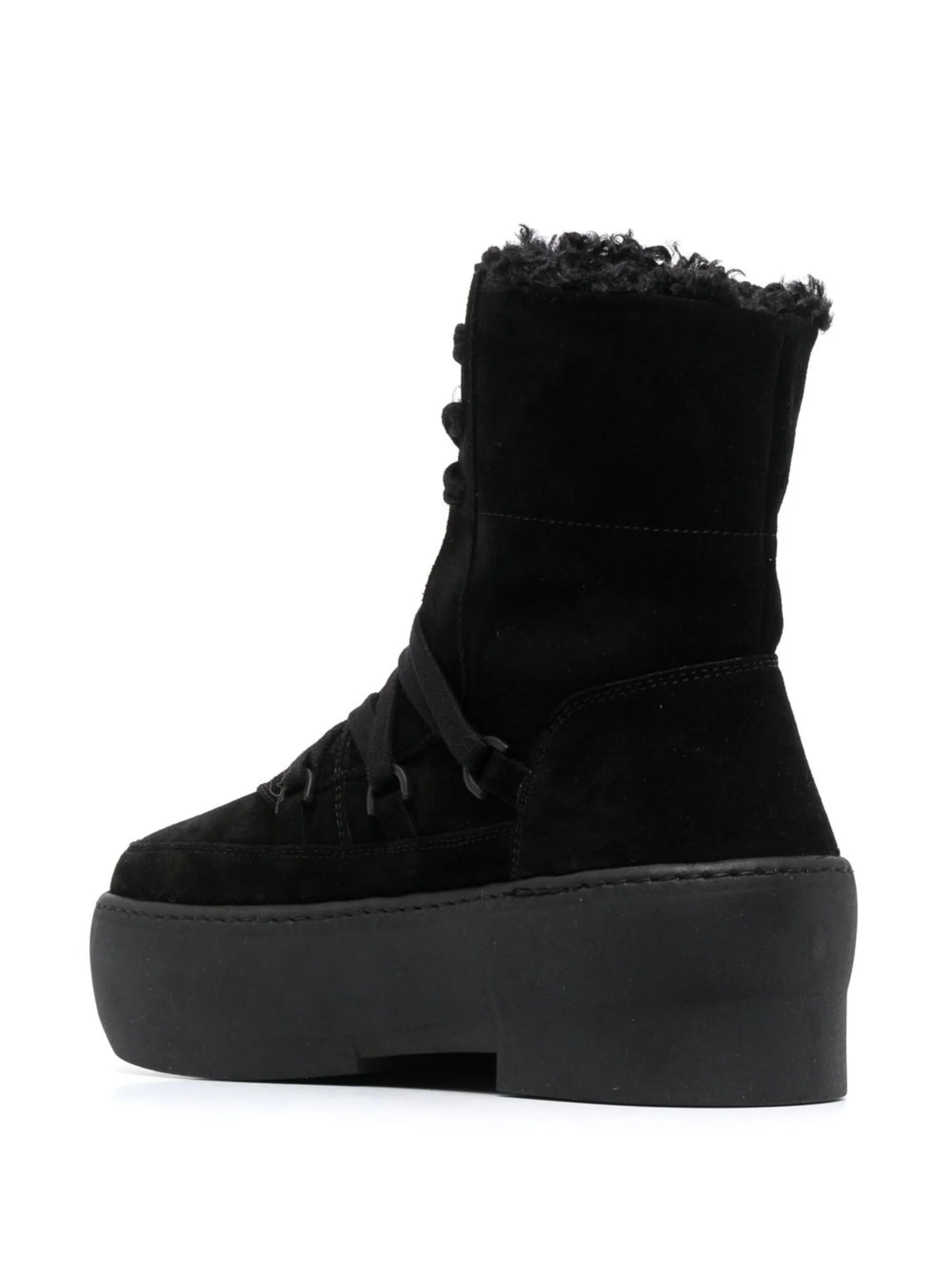 flatform lace-up suede boots