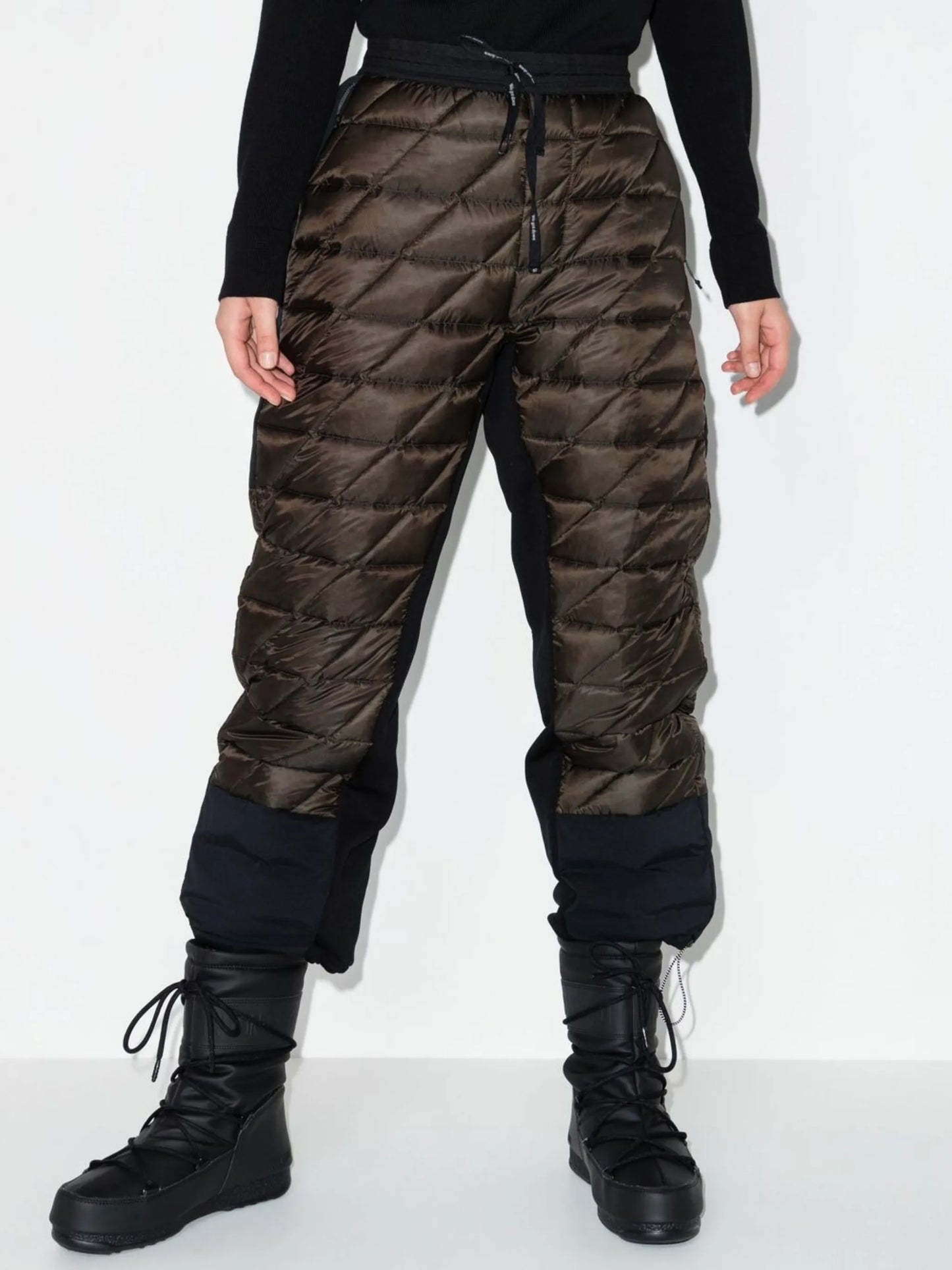 Hybrid quilted two-tone ski trousers