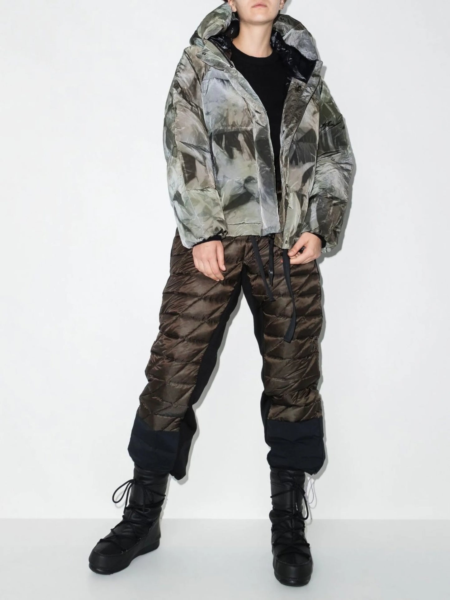 Hybrid quilted two-tone ski trousers