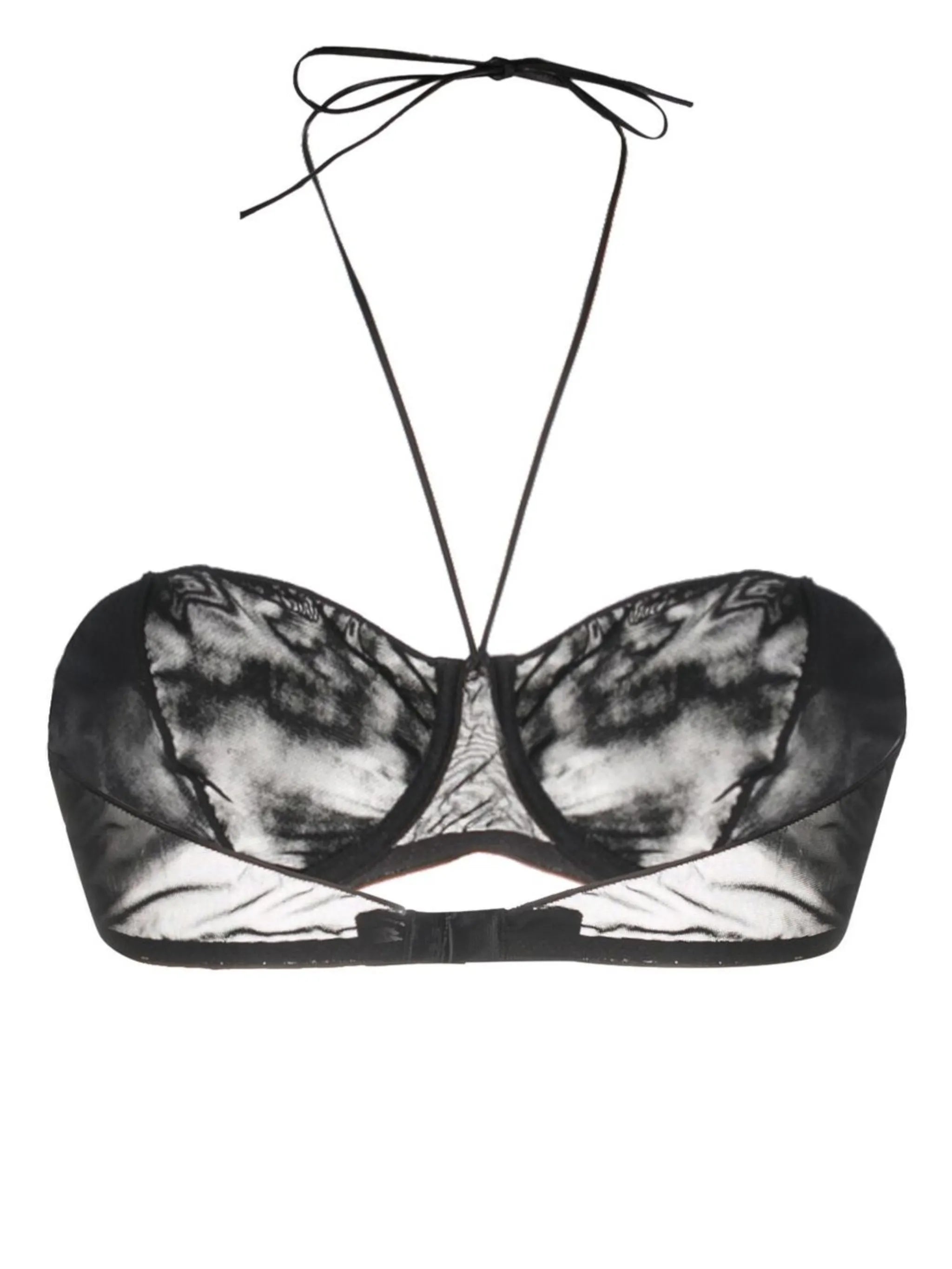 mesh halterneck bra
