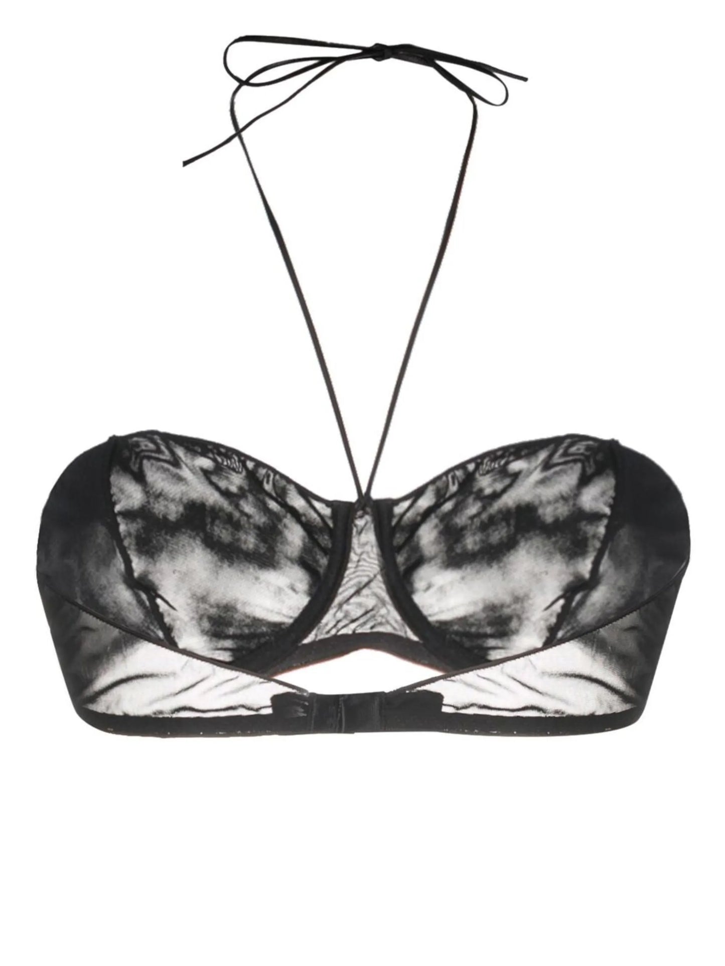 mesh halterneck bra