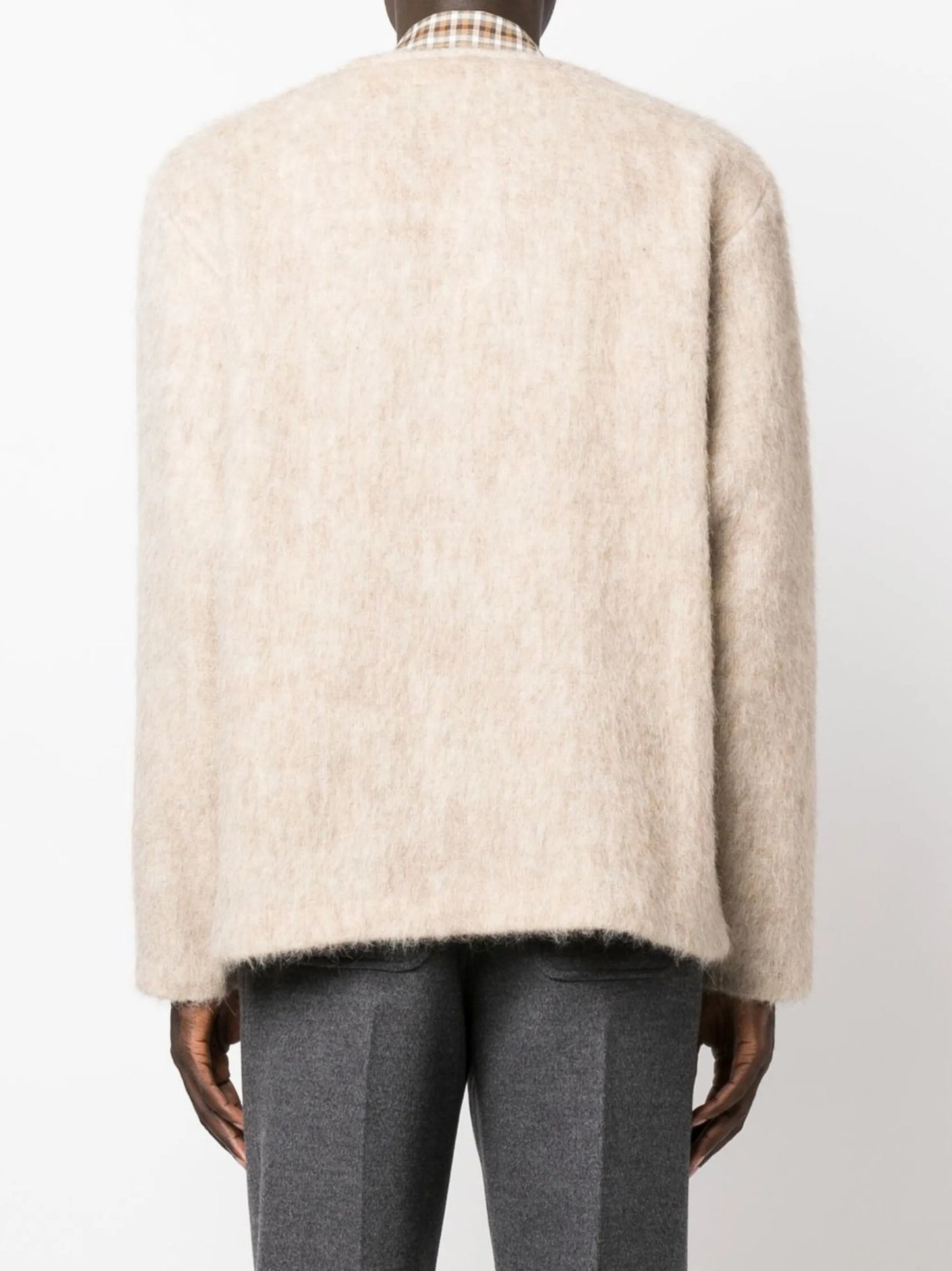 textured-knit cardigan