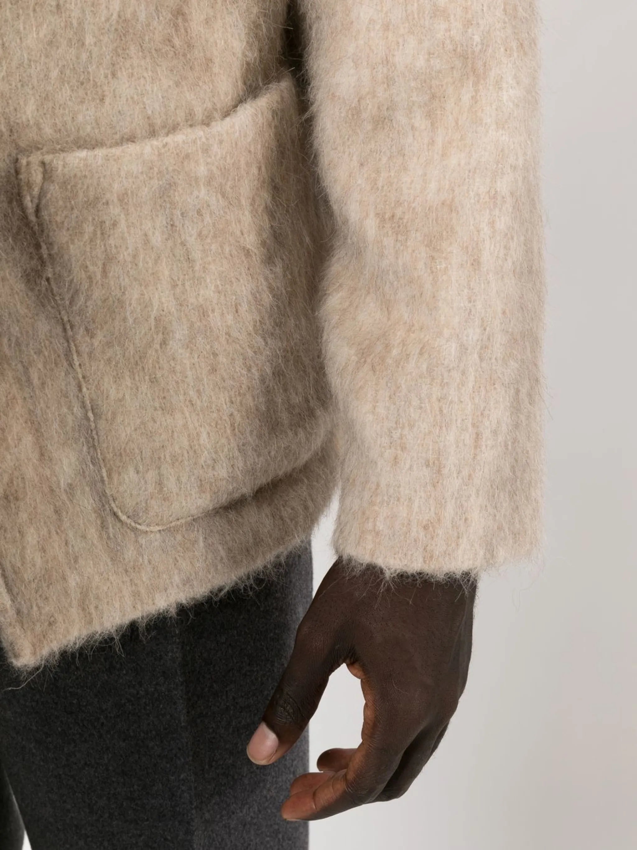 textured-knit cardigan