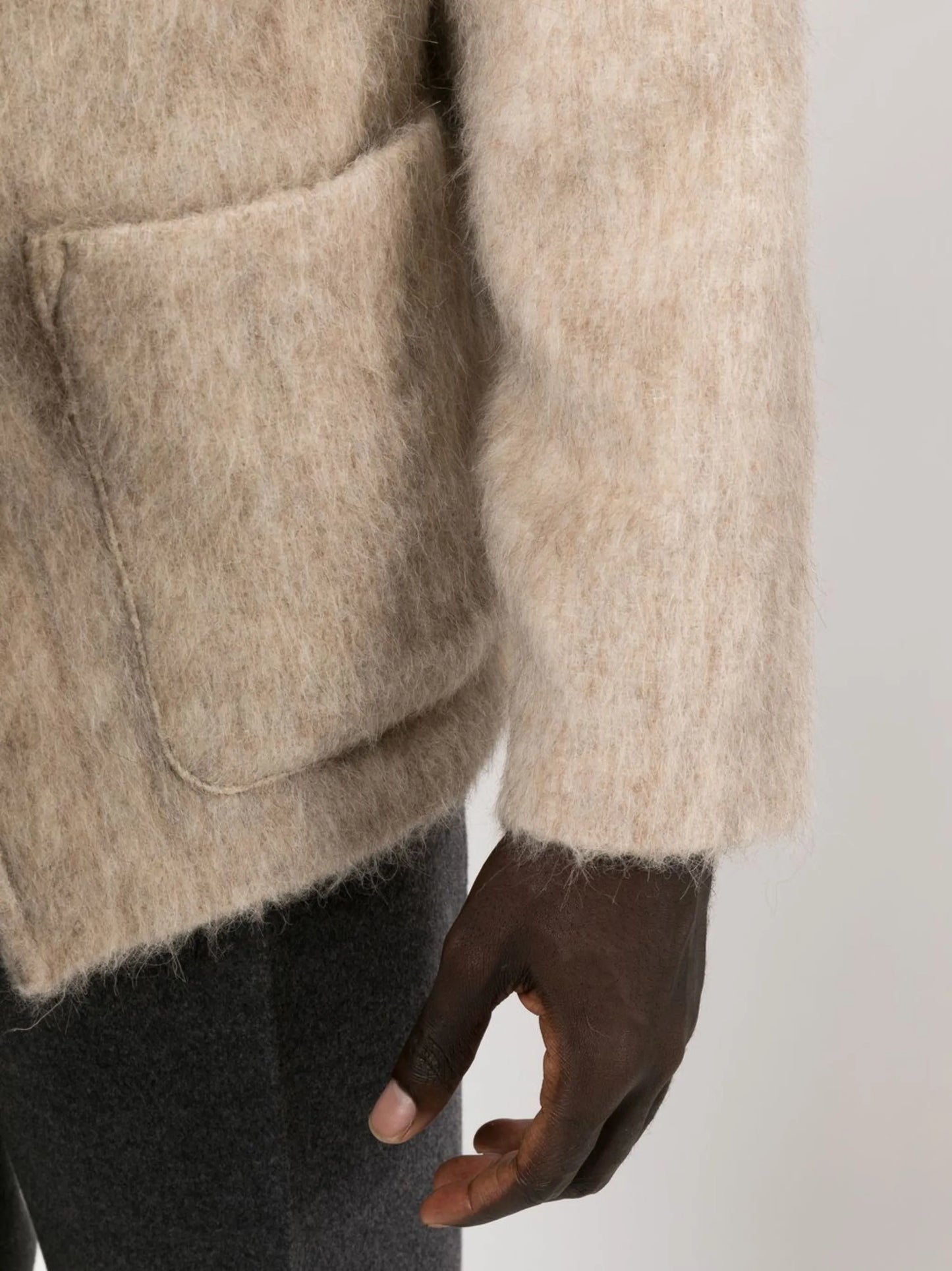 textured-knit cardigan