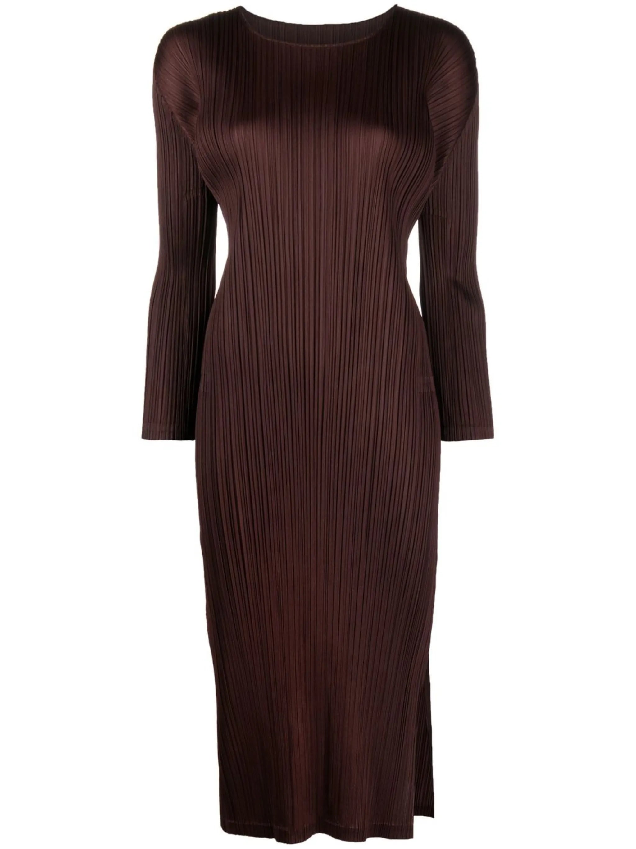 plissé midi dress