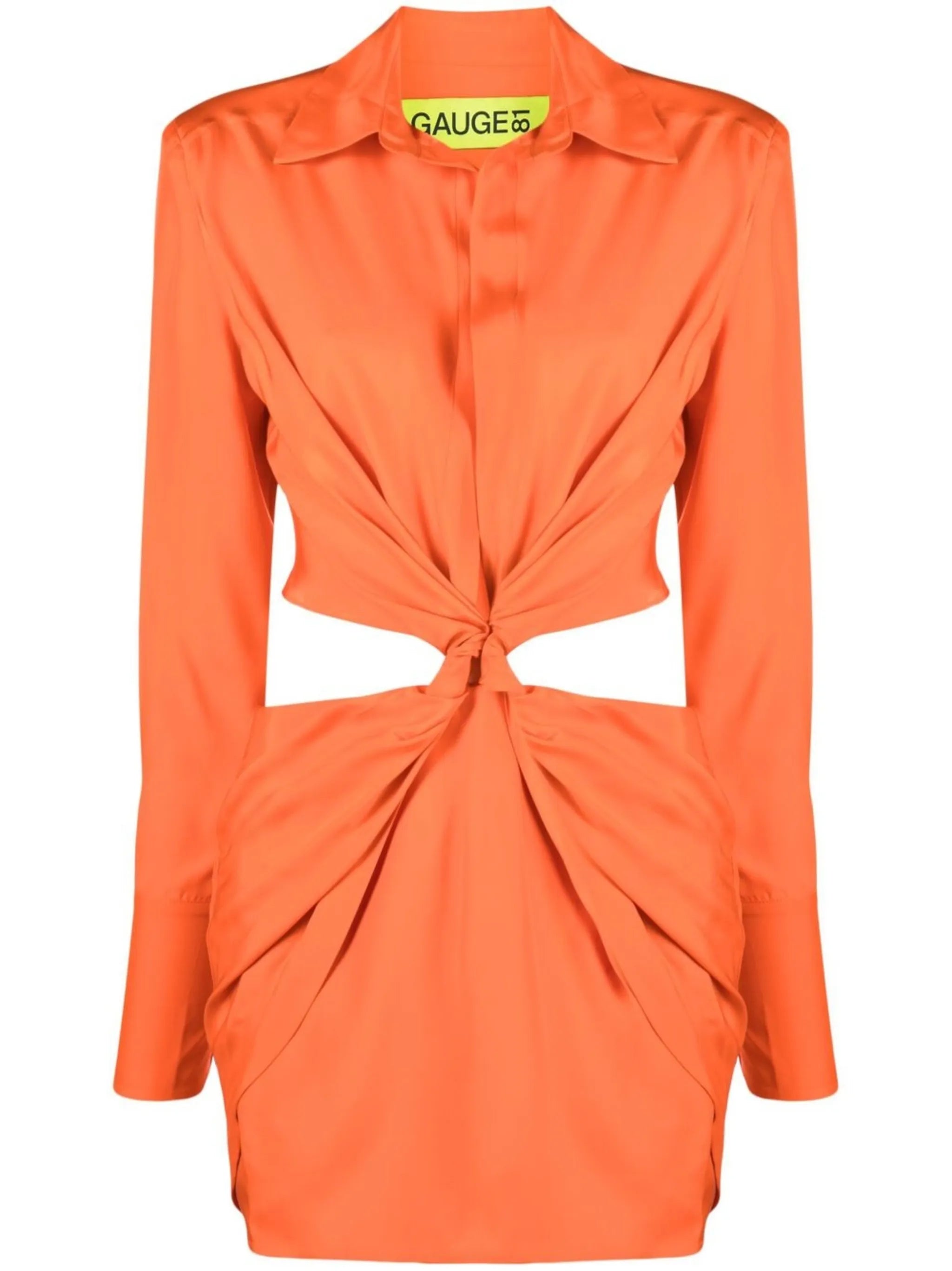 twist-detail cut-out shirt dress